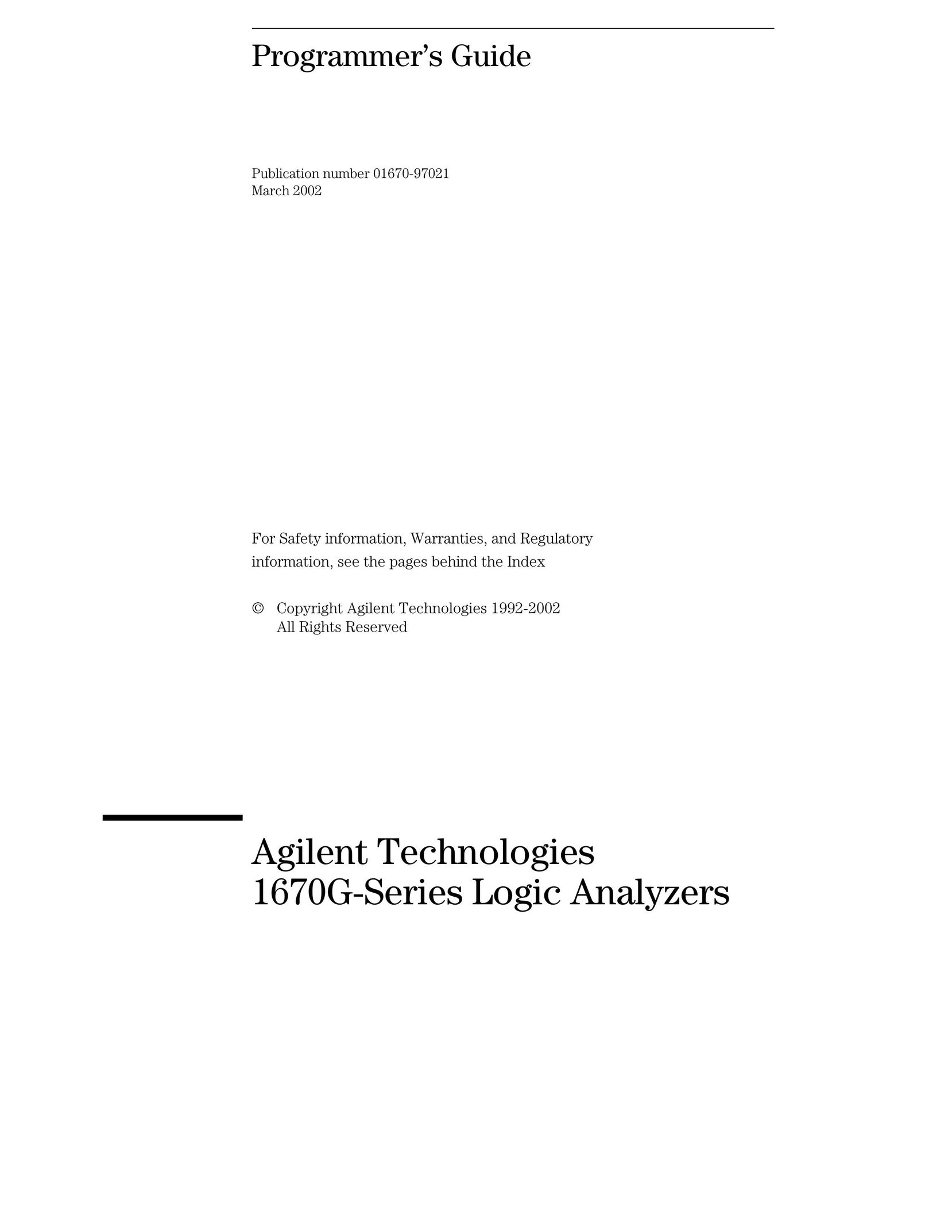 Agilent Technologies 1670G Printer Accessories User Manual