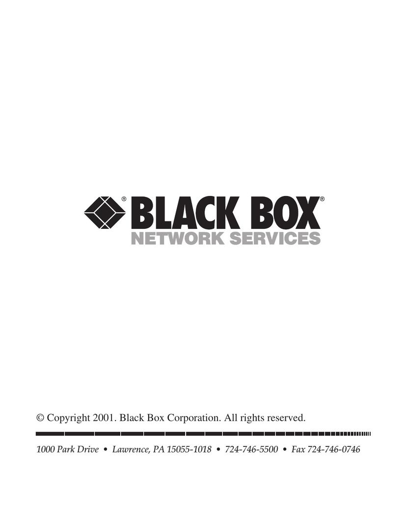 Black Box PI126A Printer Accessories User Manual