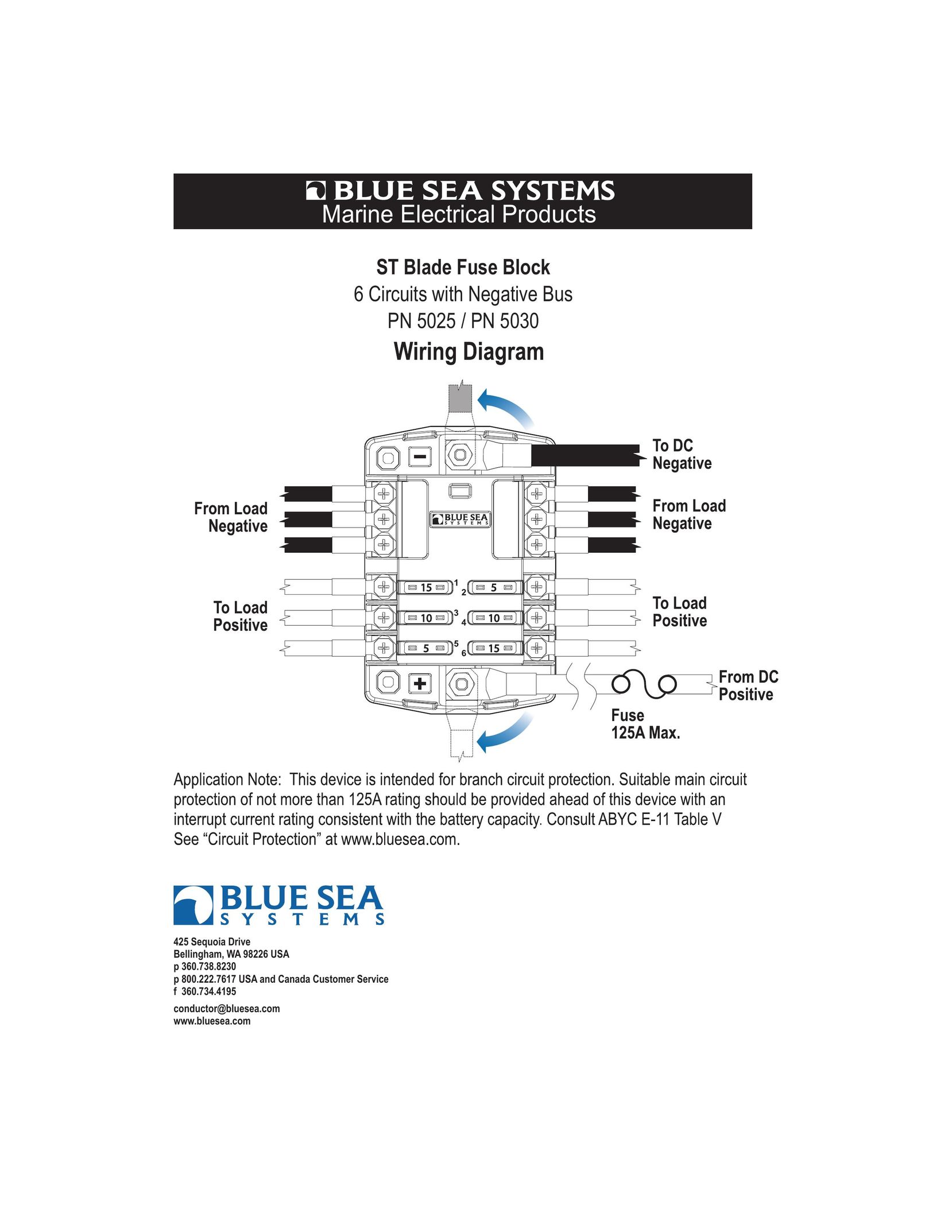 Blue Sea Systems PN 5025 Printer Accessories User Manual