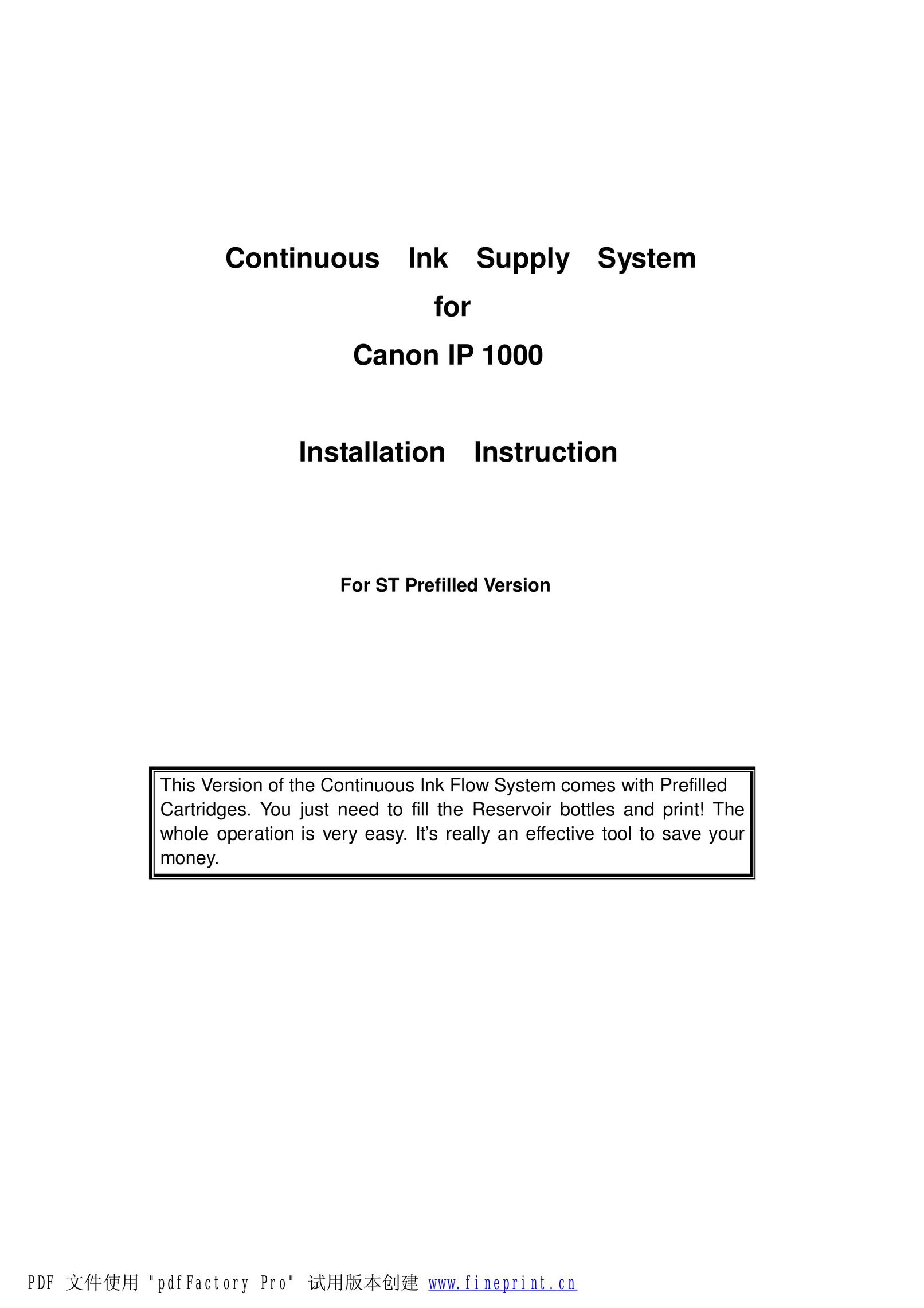 Canon IP 1000 Printer Accessories User Manual