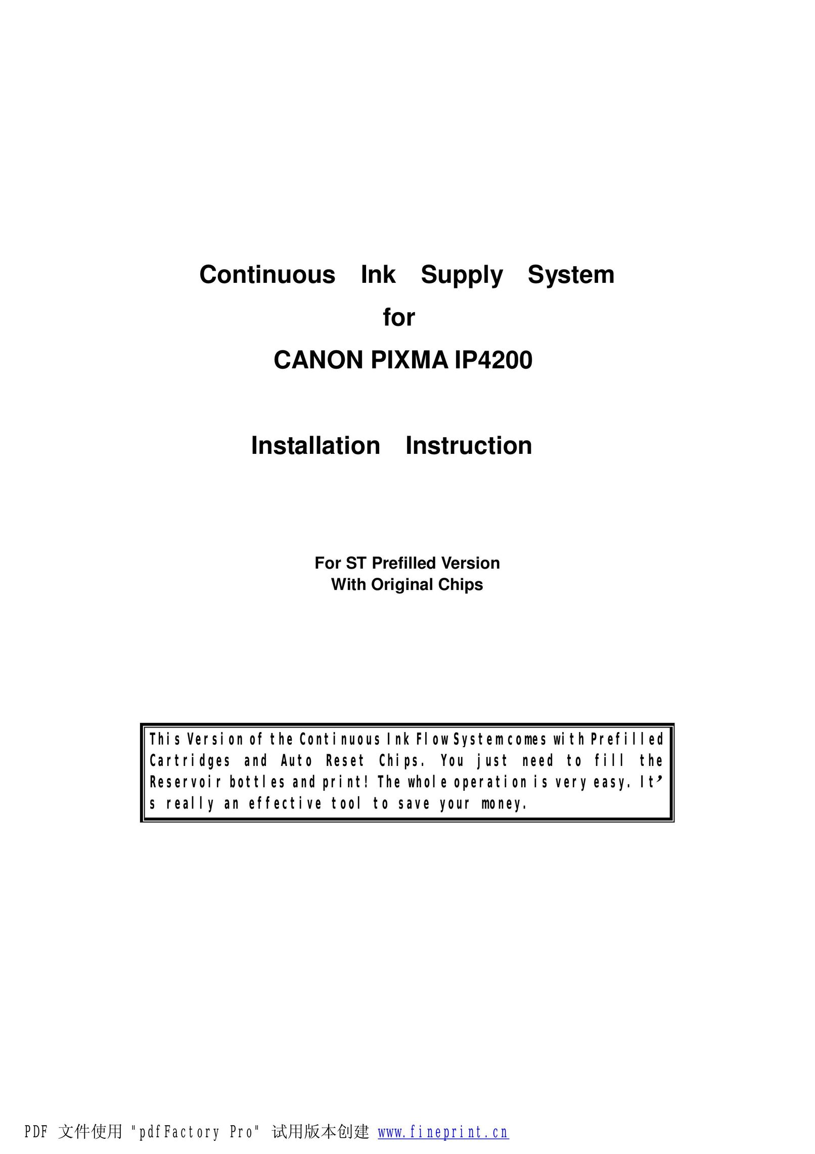 Canon IP4200 Printer Accessories User Manual