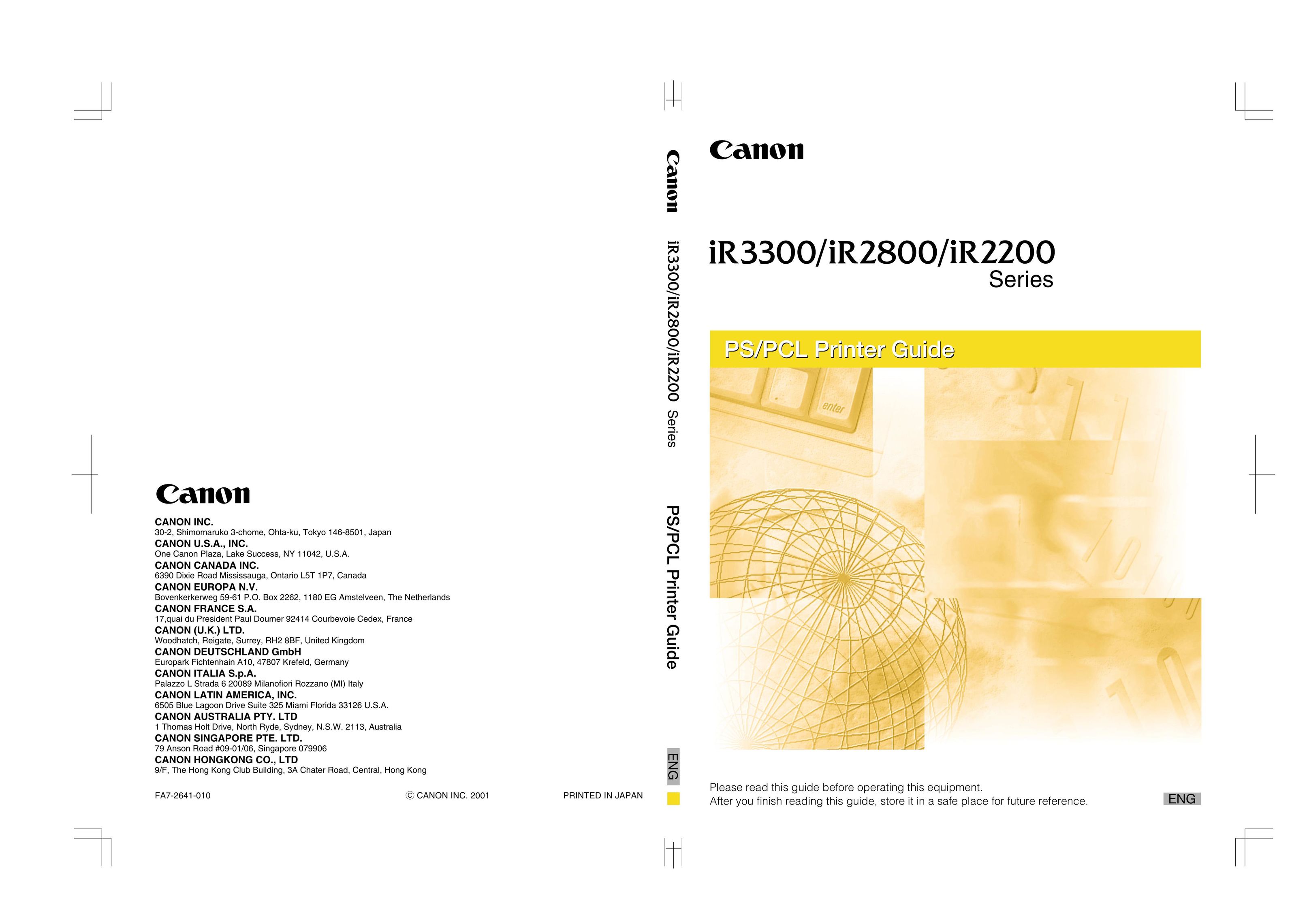Canon IR3300 Printer Accessories User Manual