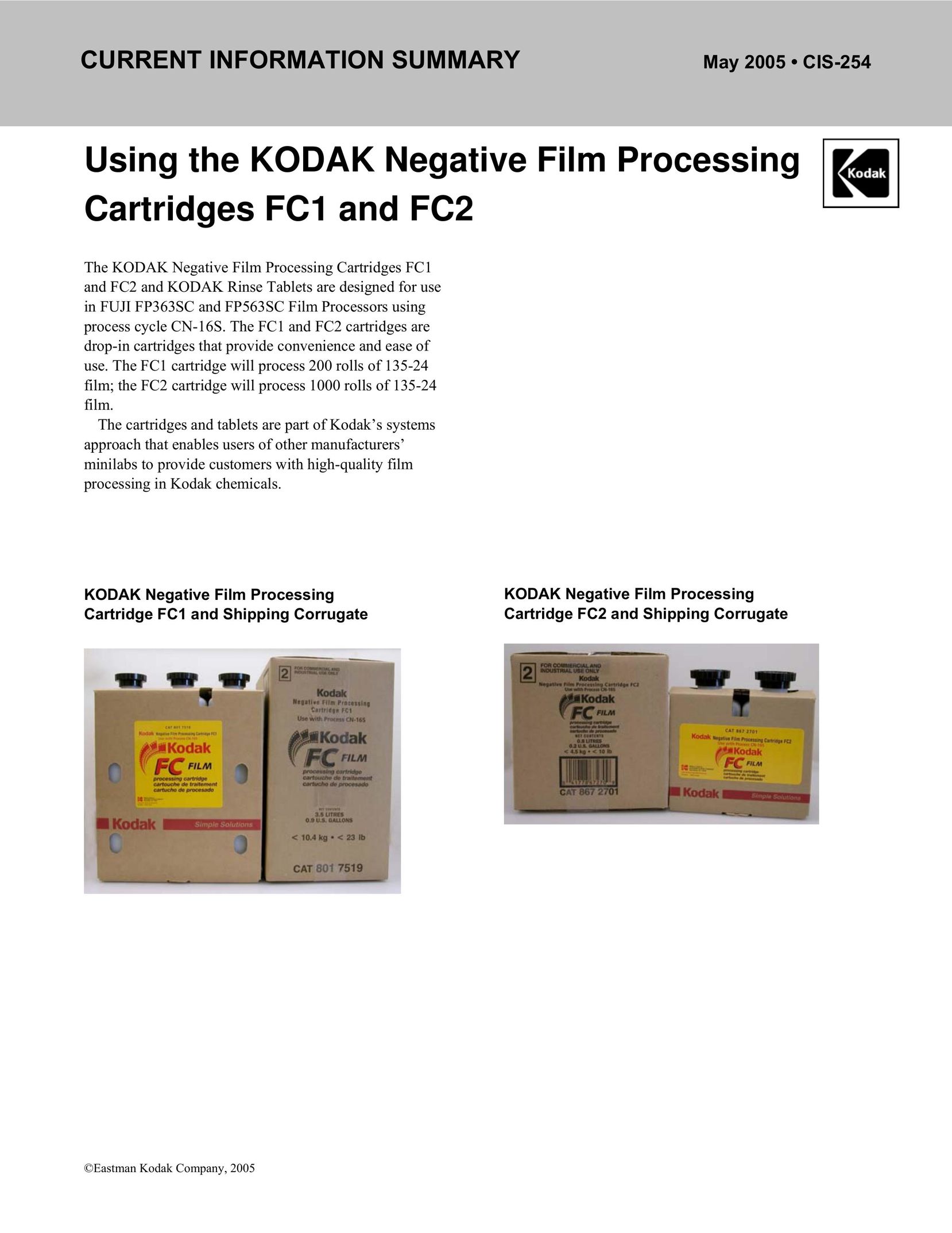 Kodak FC1 Printer Accessories User Manual