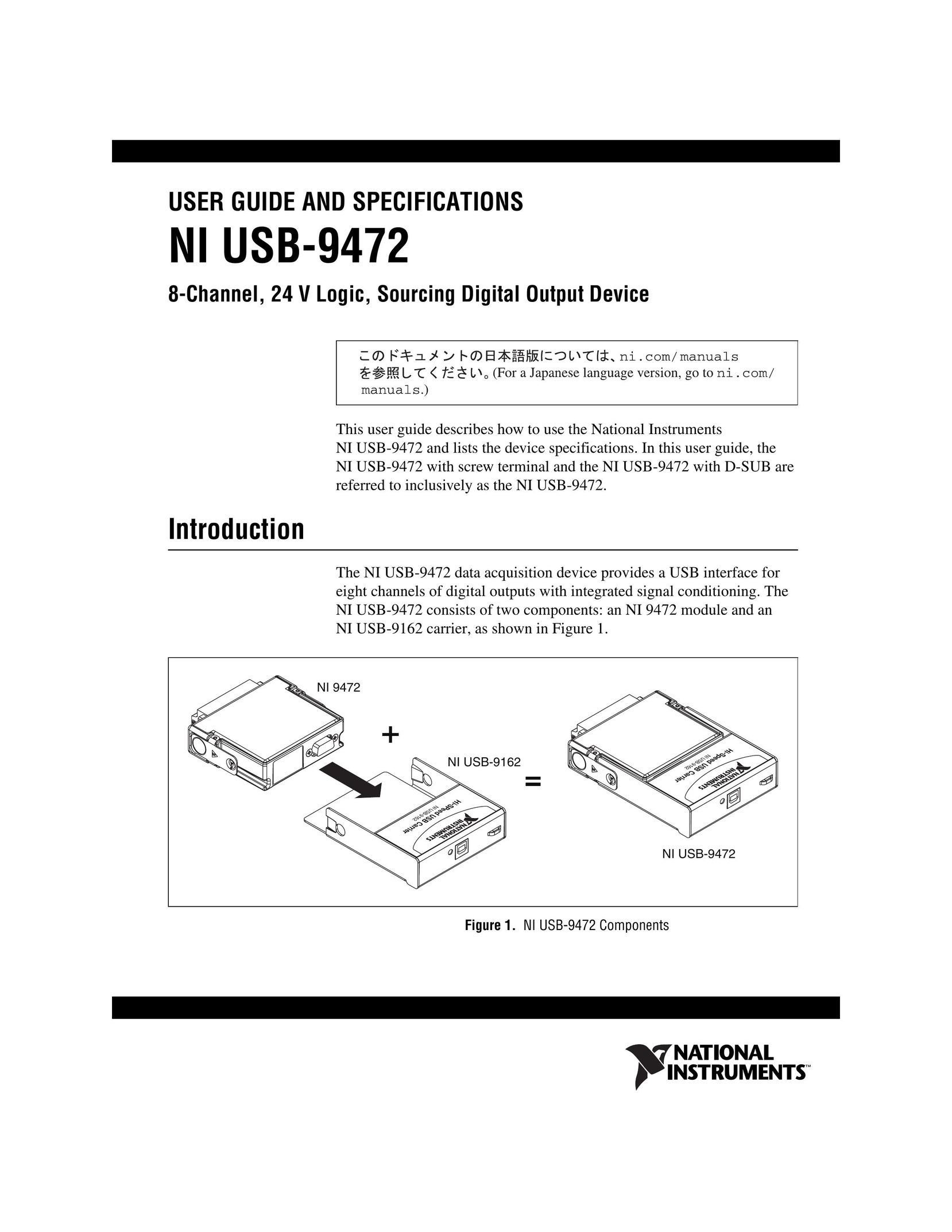 National Instruments NI USB-9472 Printer Accessories User Manual