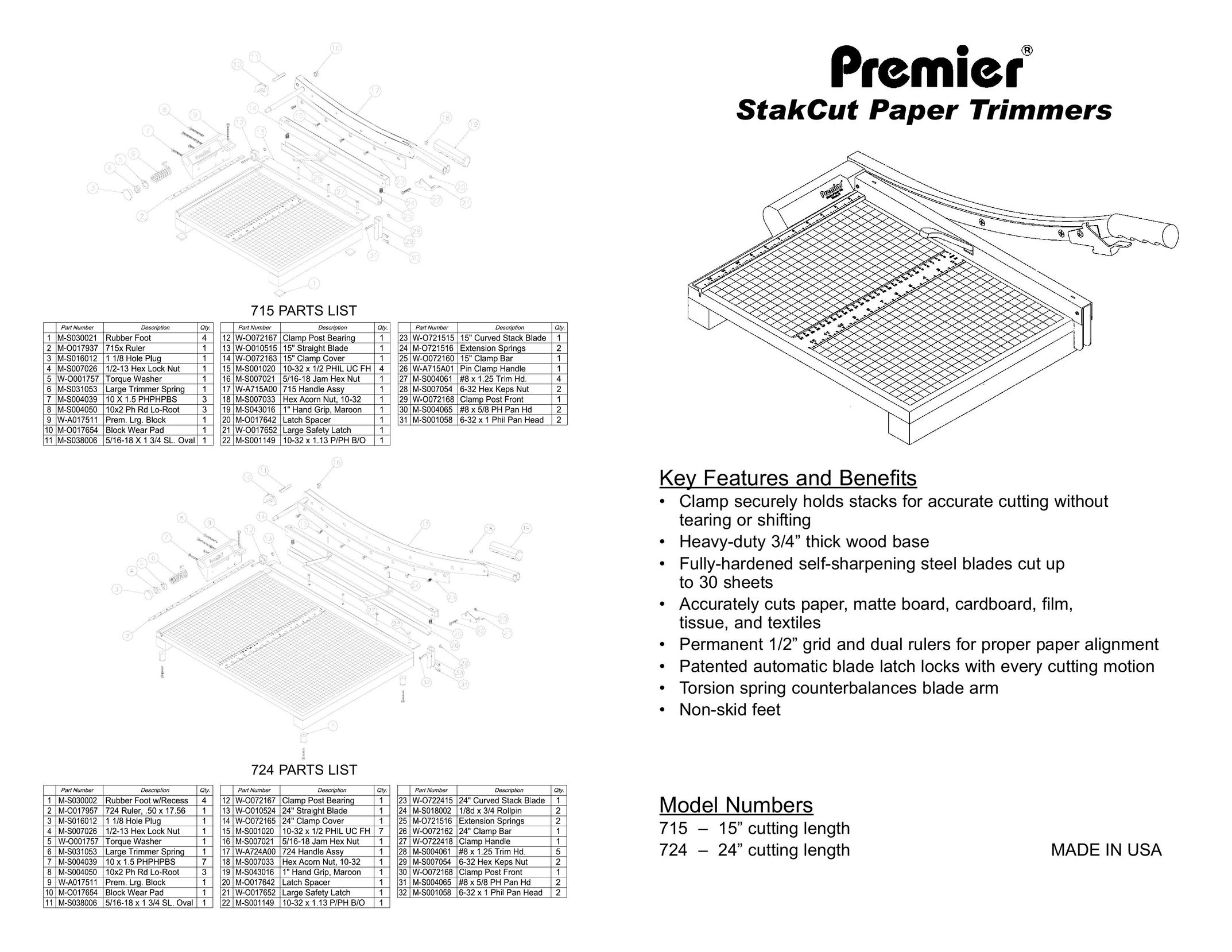 Premier 715 Printer Accessories User Manual