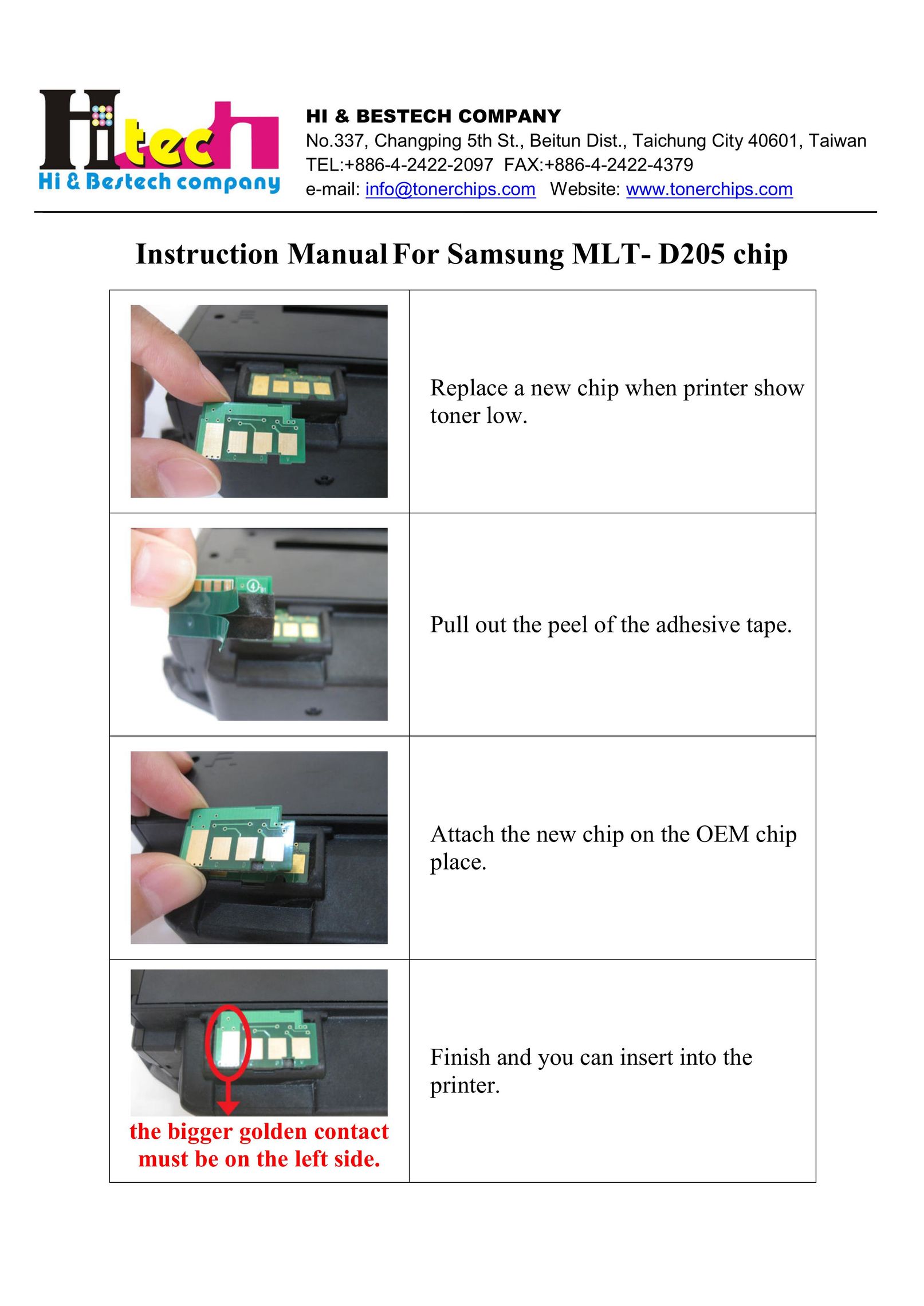 Samsung mlt-d205 Printer Accessories User Manual