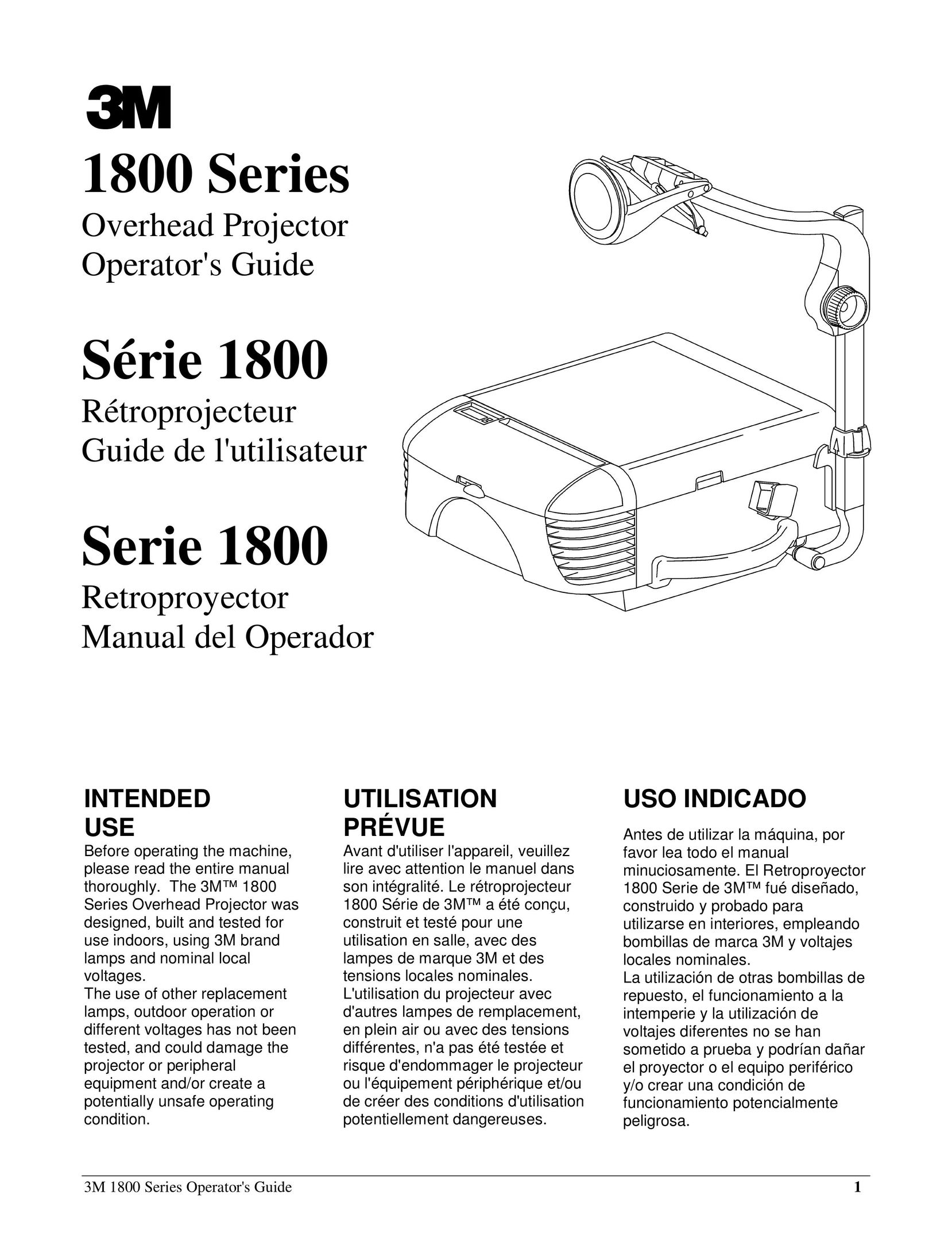 3M 1800 Series Projector User Manual