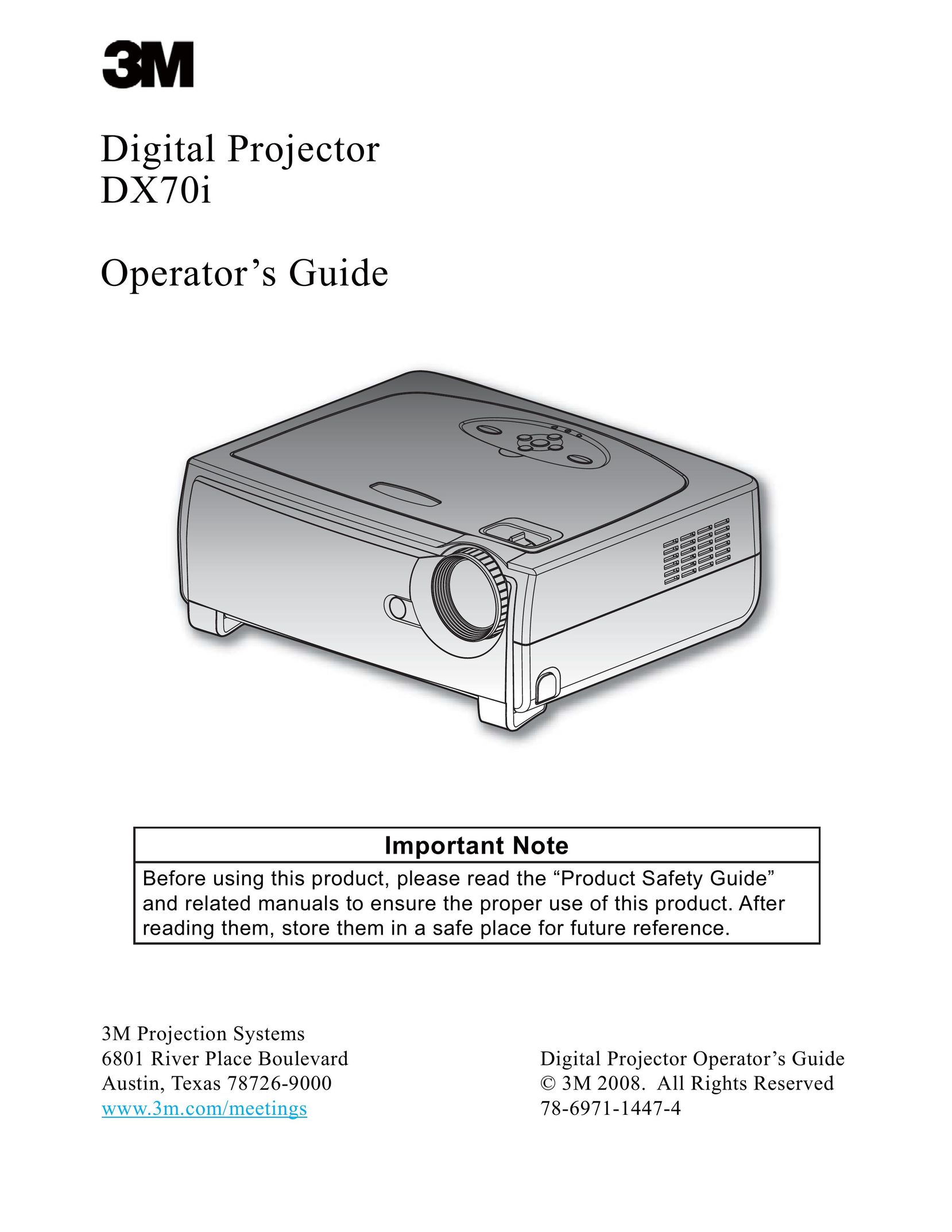 3M DX70i Projector User Manual