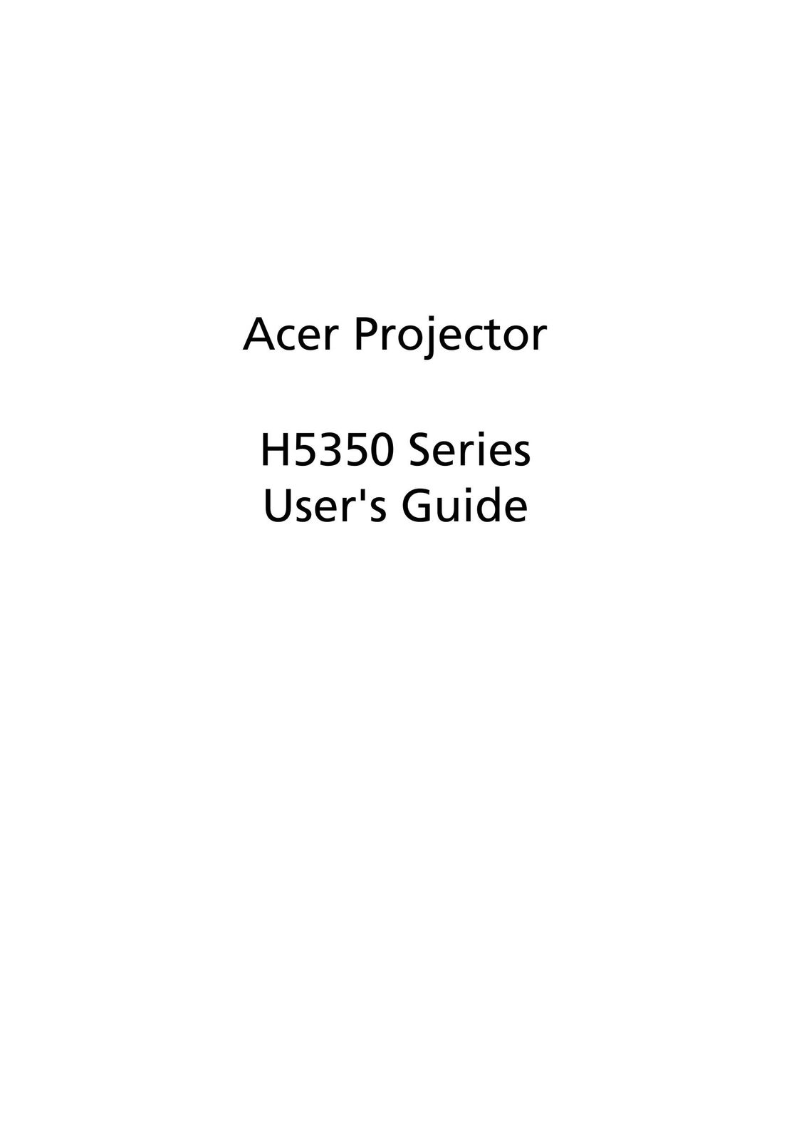 Acer H5350 Projector User Manual