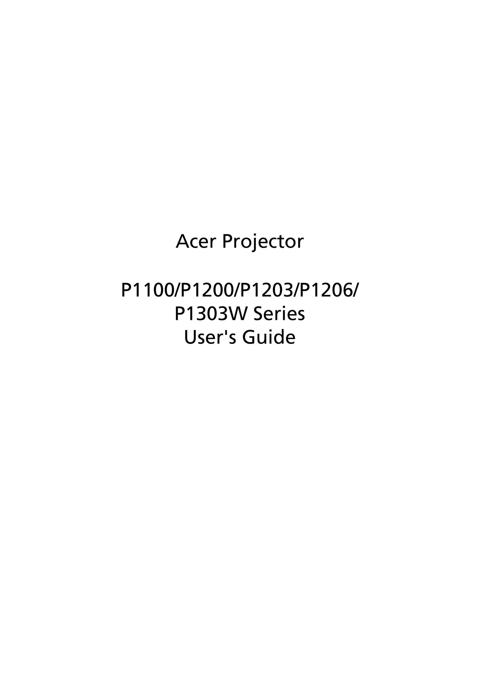 Acer P1100 Projector User Manual