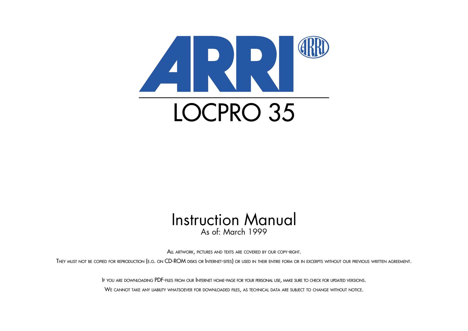 ARRI LOCPRO 35 Projector User Manual