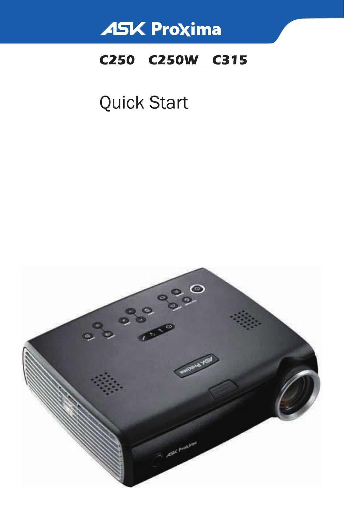 Ask Proxima C250 C250W C315 Projector User Manual