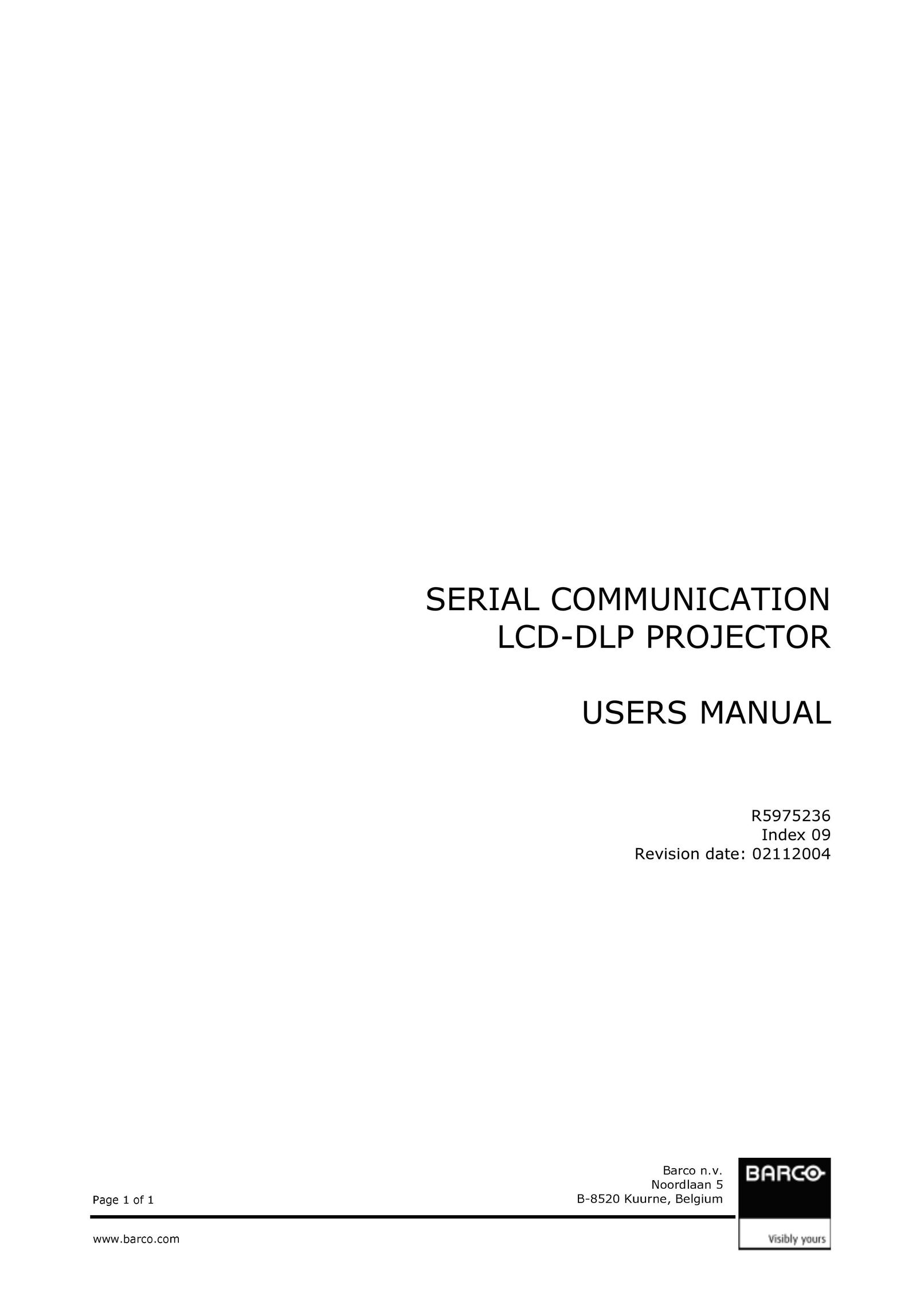 Barco R5975236 Projector User Manual