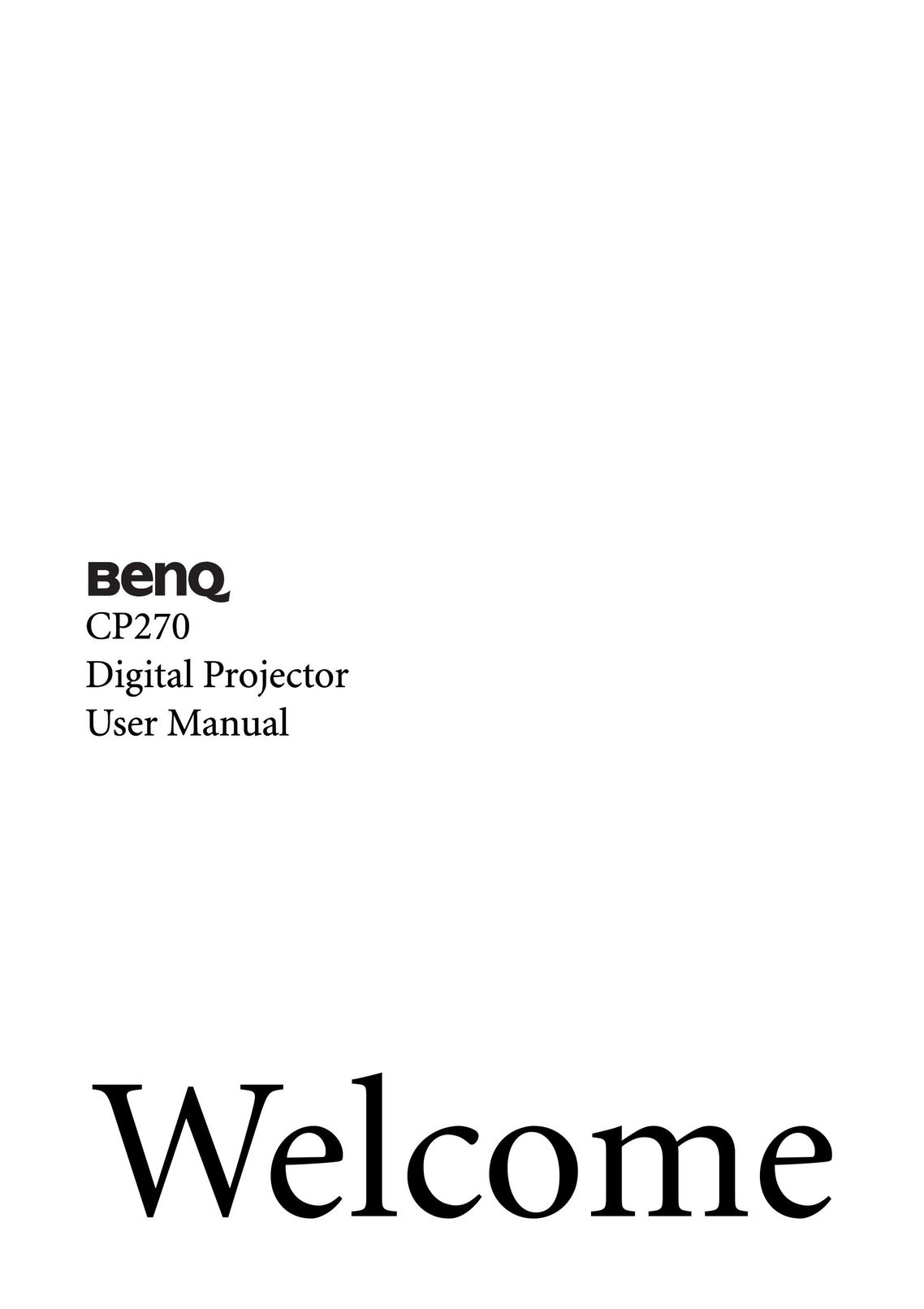 BenQ cp270 Projector User Manual