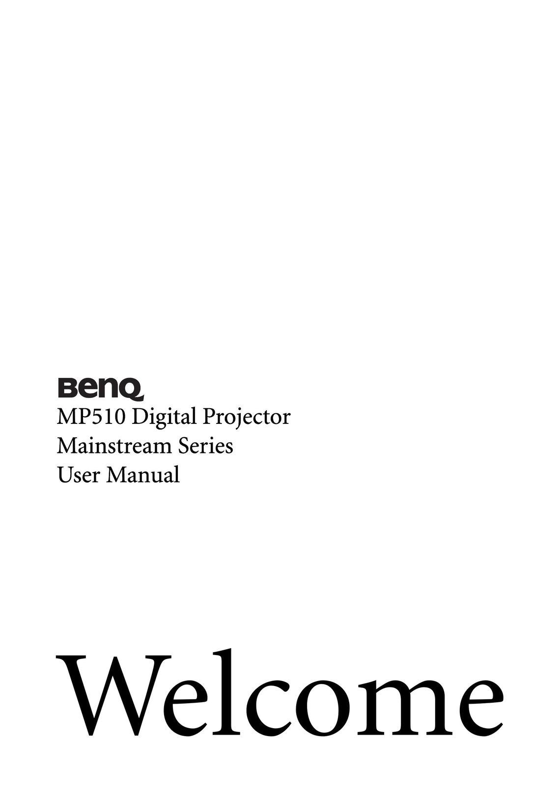 BenQ MP510 Projector User Manual