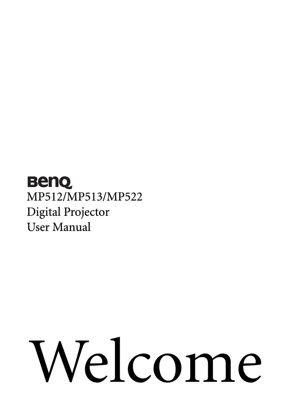 BenQ MP522 Projector User Manual