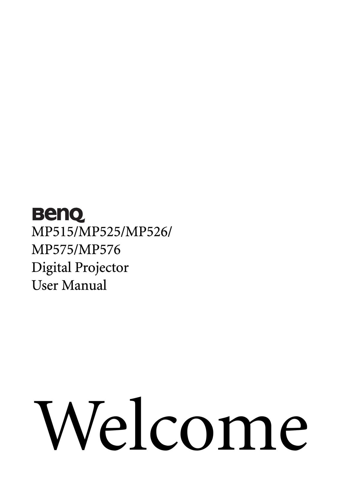 BenQ MP526 Projector User Manual