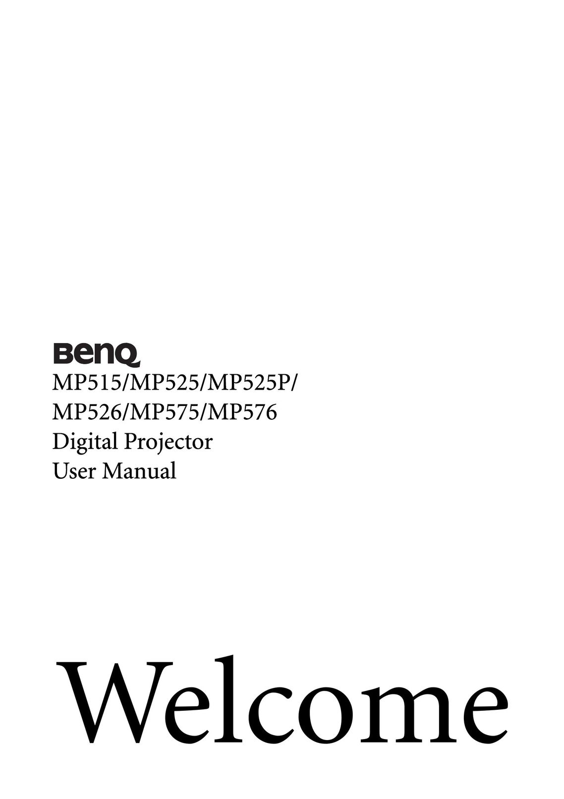 BenQ MP576 Projector User Manual