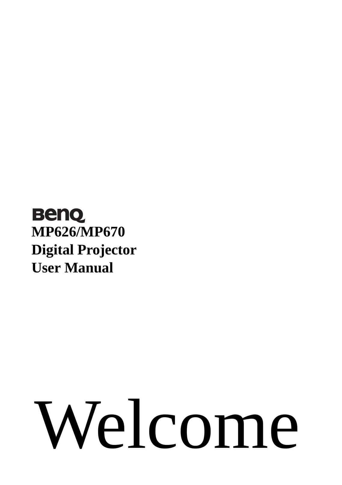 BenQ MP670 Projector User Manual