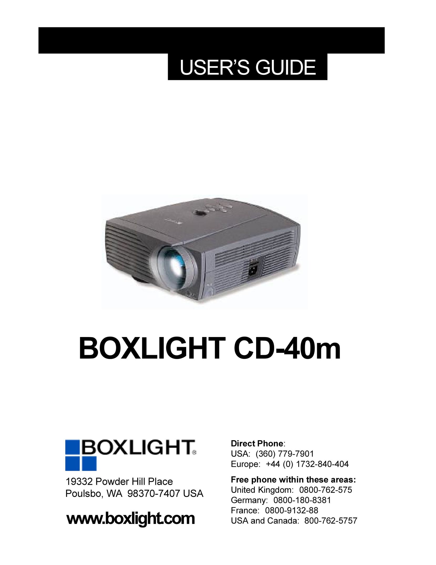 BOXLIGHT CD-40m Projector User Manual