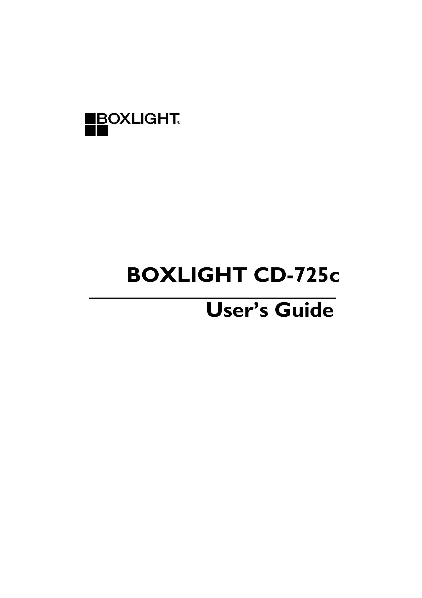 BOXLIGHT CD-725c Projector User Manual