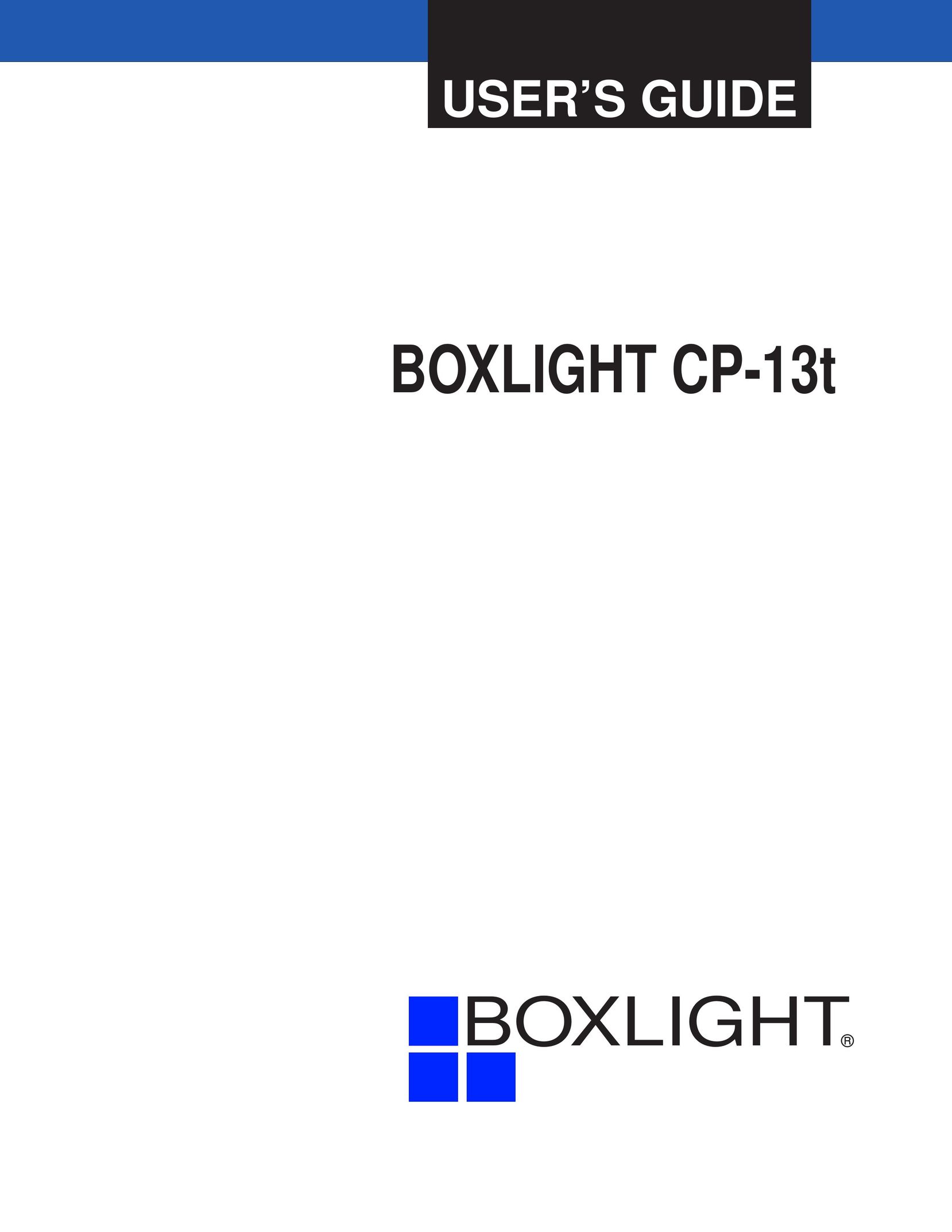 BOXLIGHT CP-13t Projector User Manual