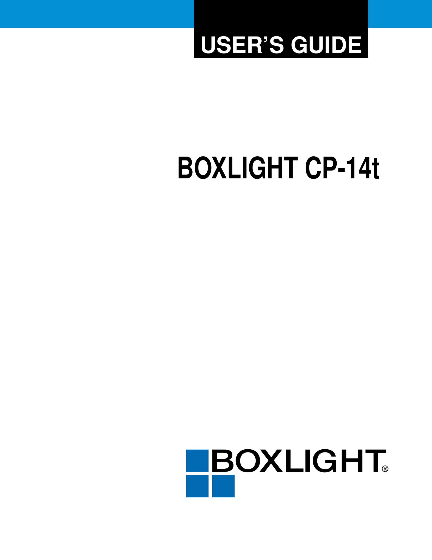 BOXLIGHT CP-14t Projector User Manual