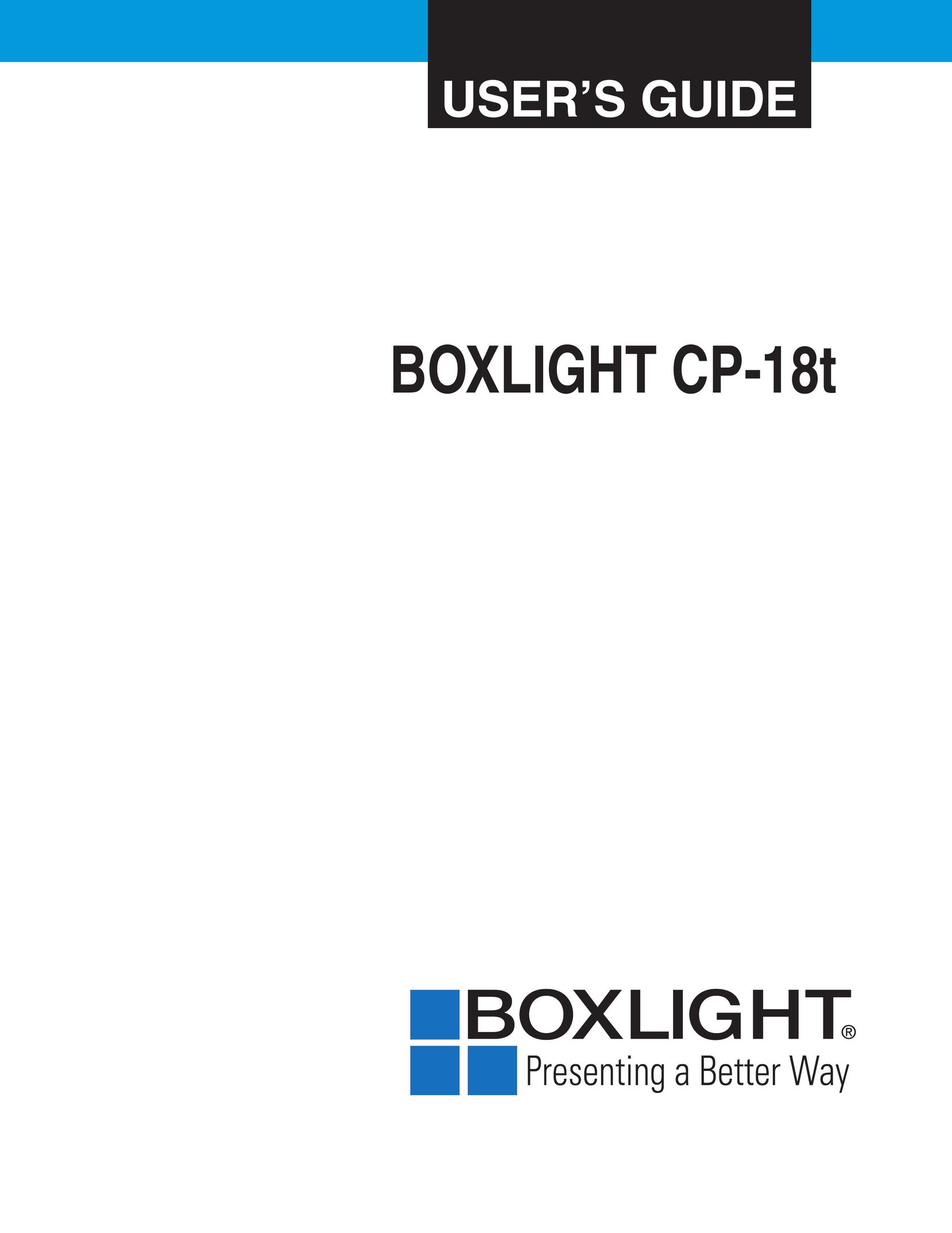 BOXLIGHT CP-18t Projector User Manual