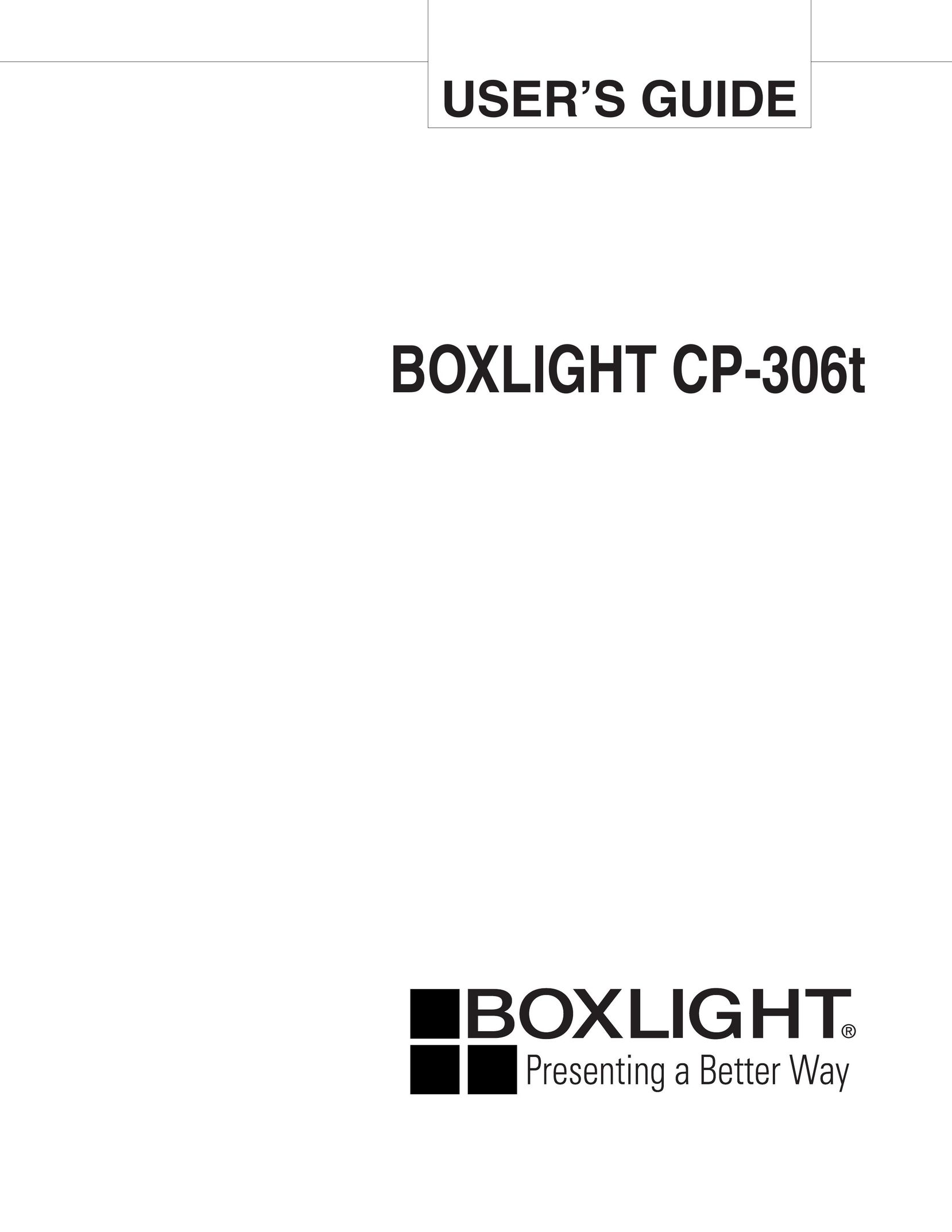 BOXLIGHT CP-306t Projector User Manual