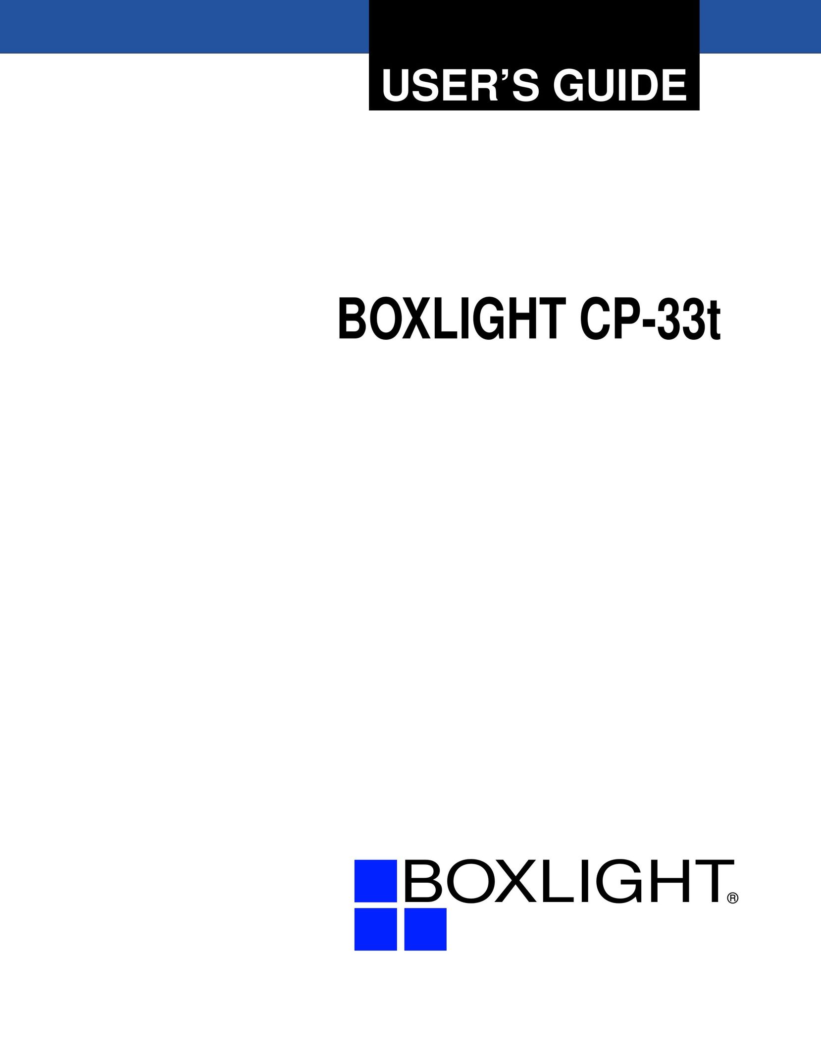 BOXLIGHT CP-33t Projector User Manual
