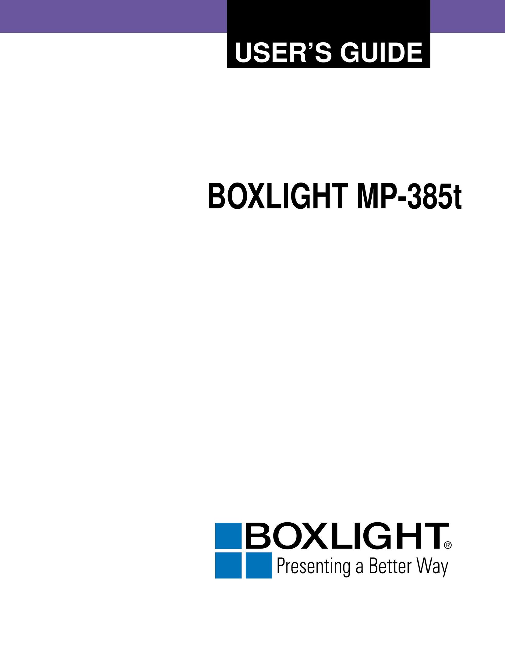 BOXLIGHT MP-385T Projector User Manual