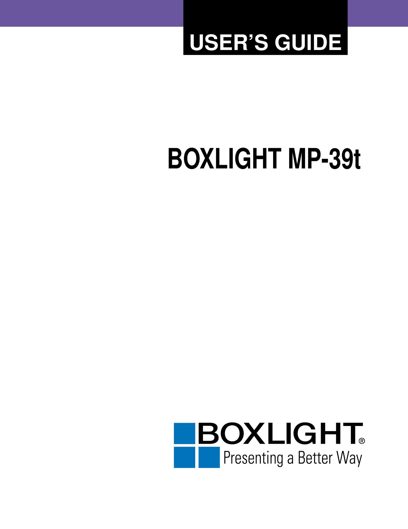 BOXLIGHT MP-39t Projector User Manual