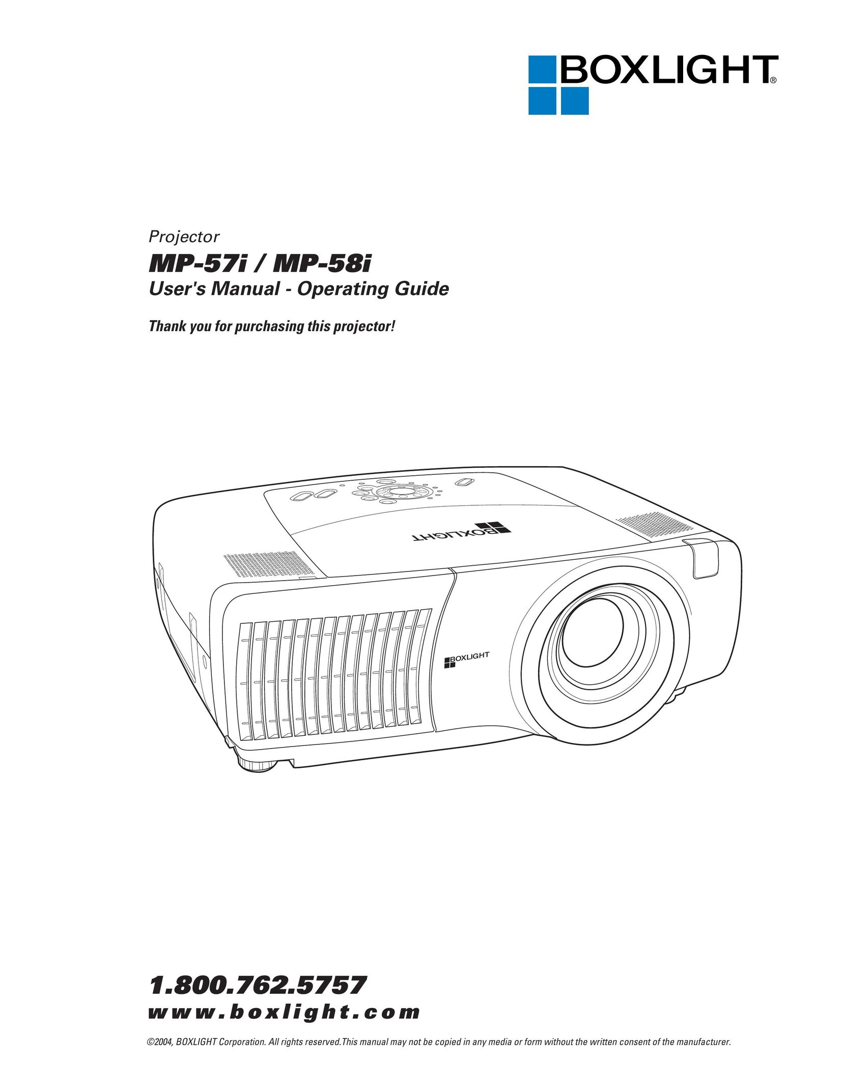 BOXLIGHT MP-57i Projector User Manual