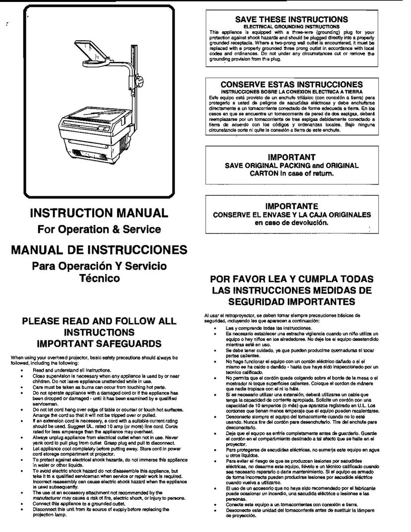 Buhl 9014EDC Projector User Manual