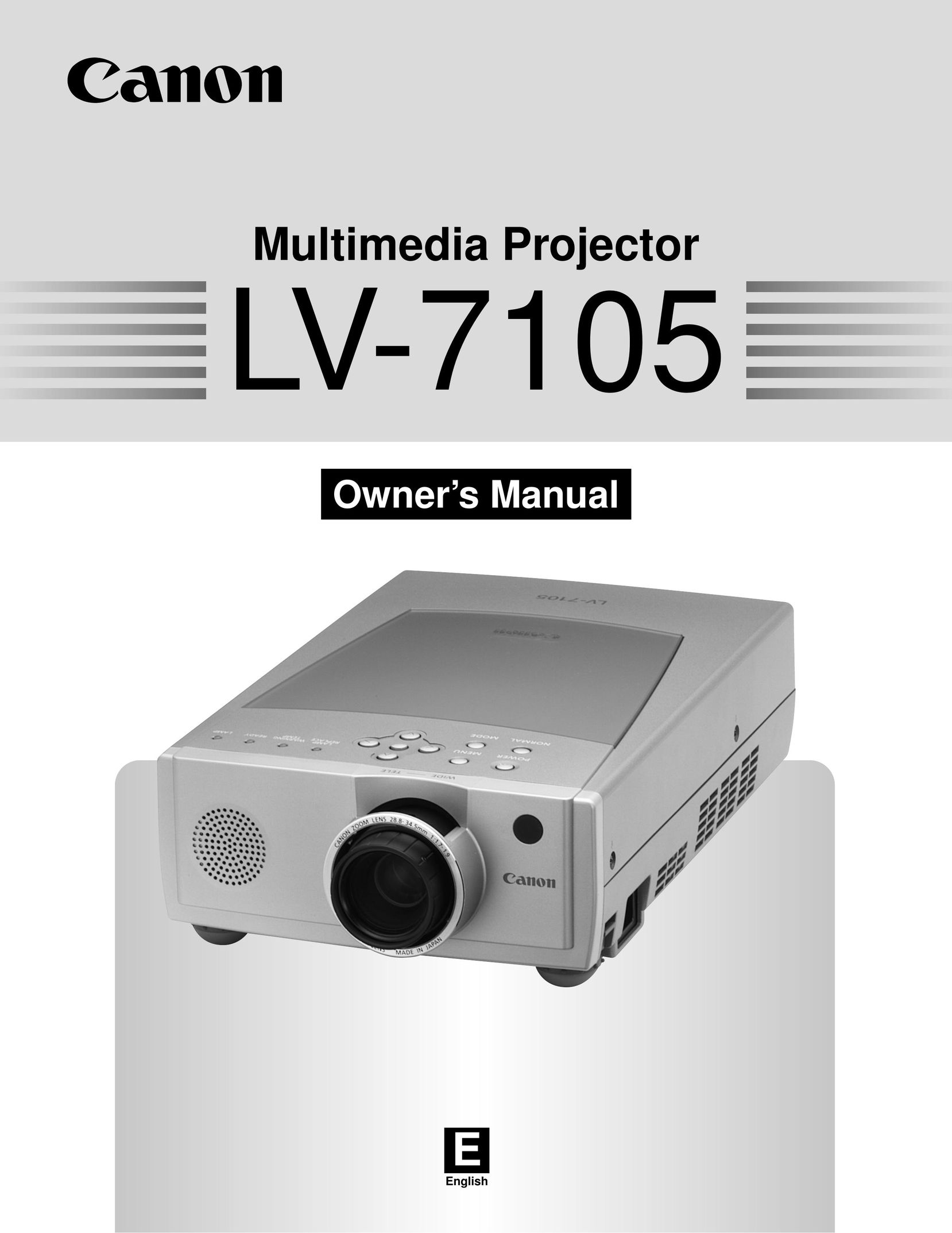 Canon LV-7105 Projector User Manual