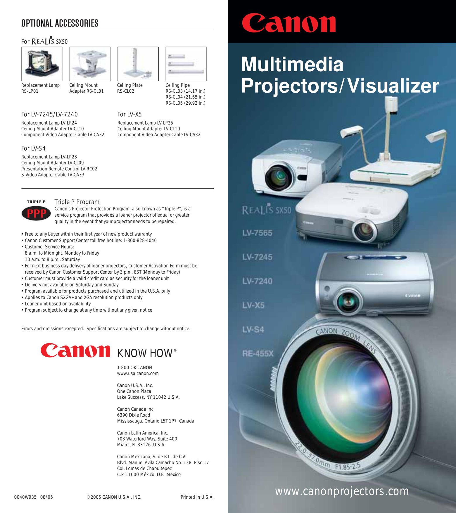 Canon LV-7240 Projector User Manual