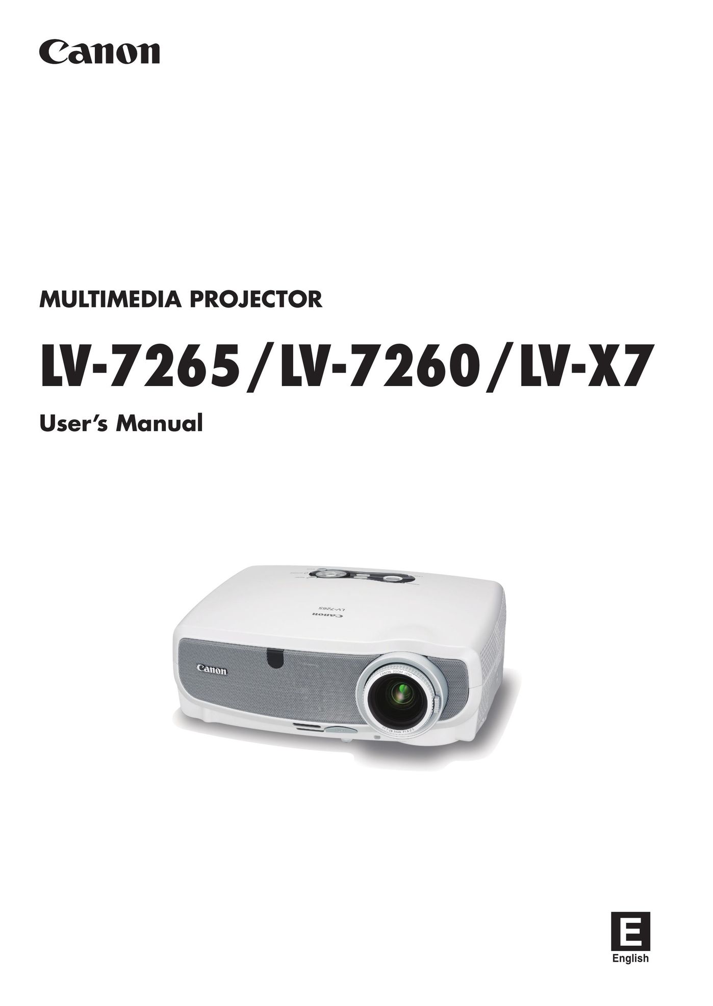 Canon LV-7260 Projector User Manual