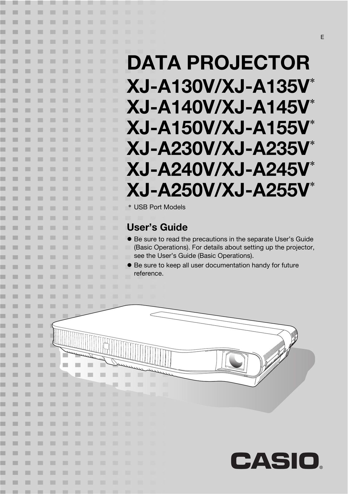 Casio XJ-A130V Projector User Manual