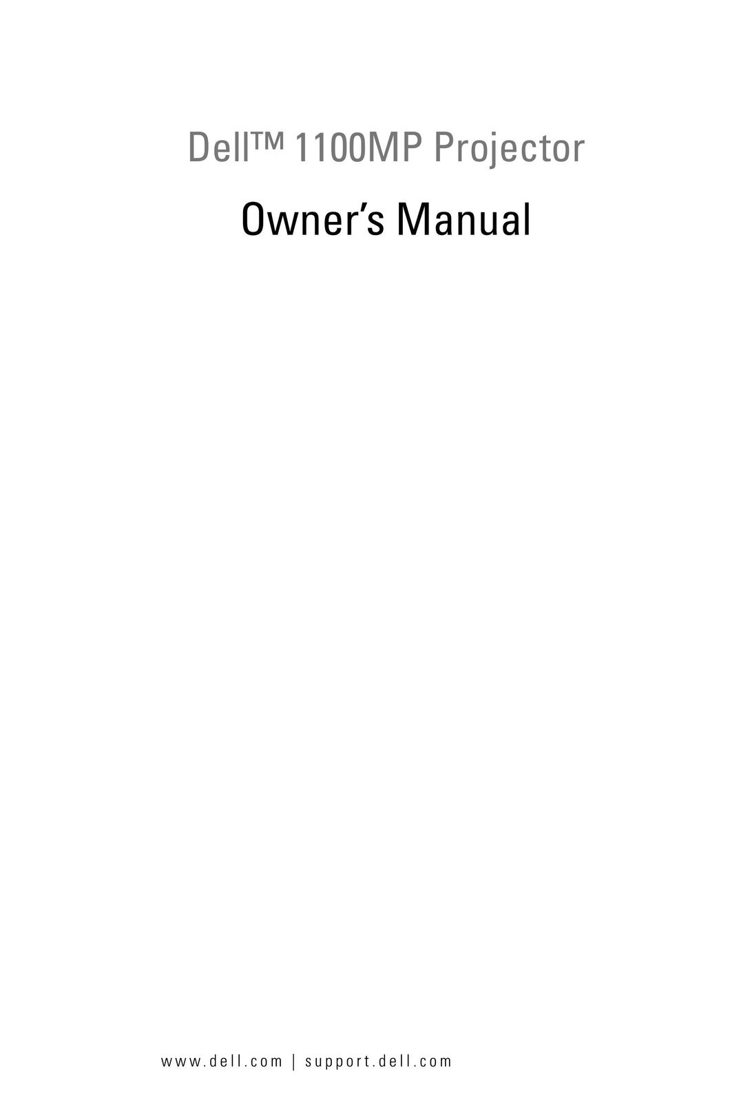Dell 1100MP Projector User Manual