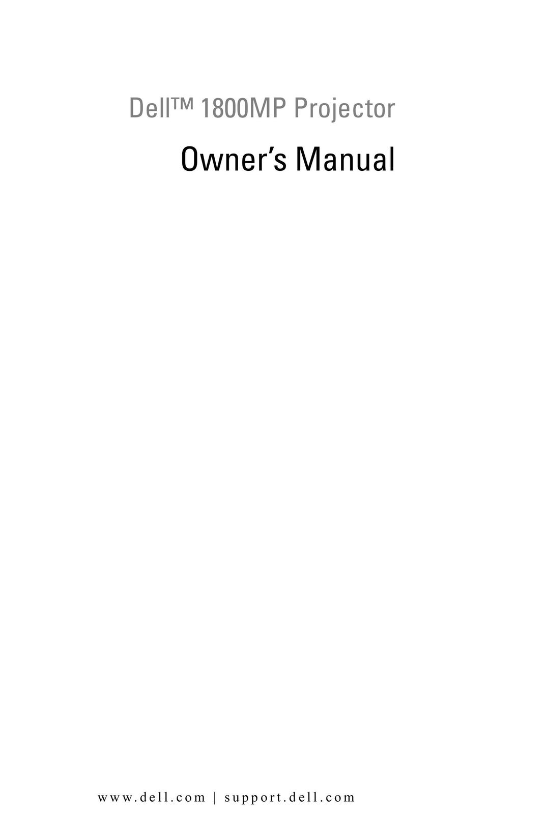 Dell 1800MP Projector User Manual