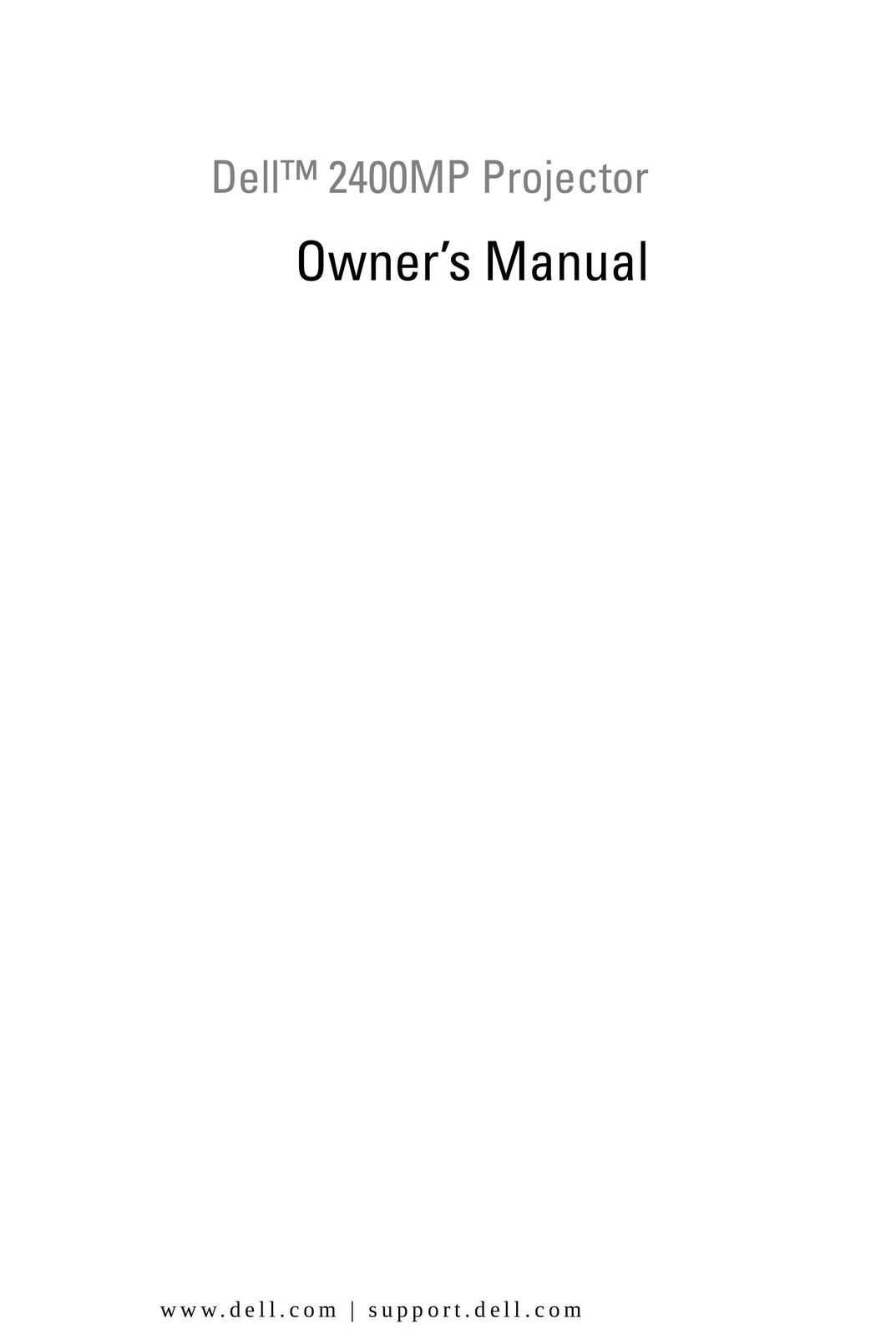 Dell 2400MP Projector User Manual