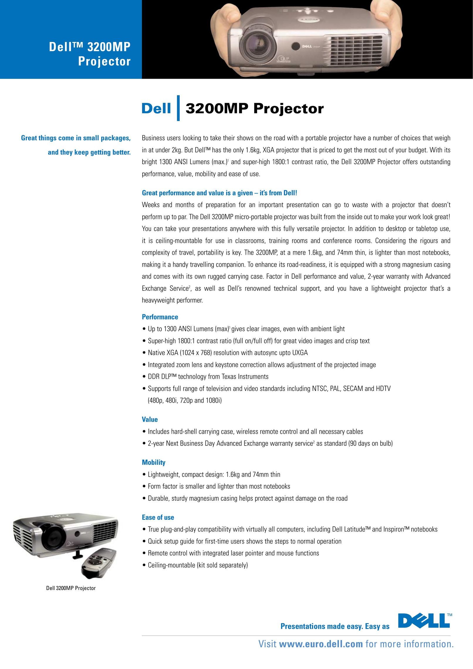 Dell 3200MP Projector User Manual
