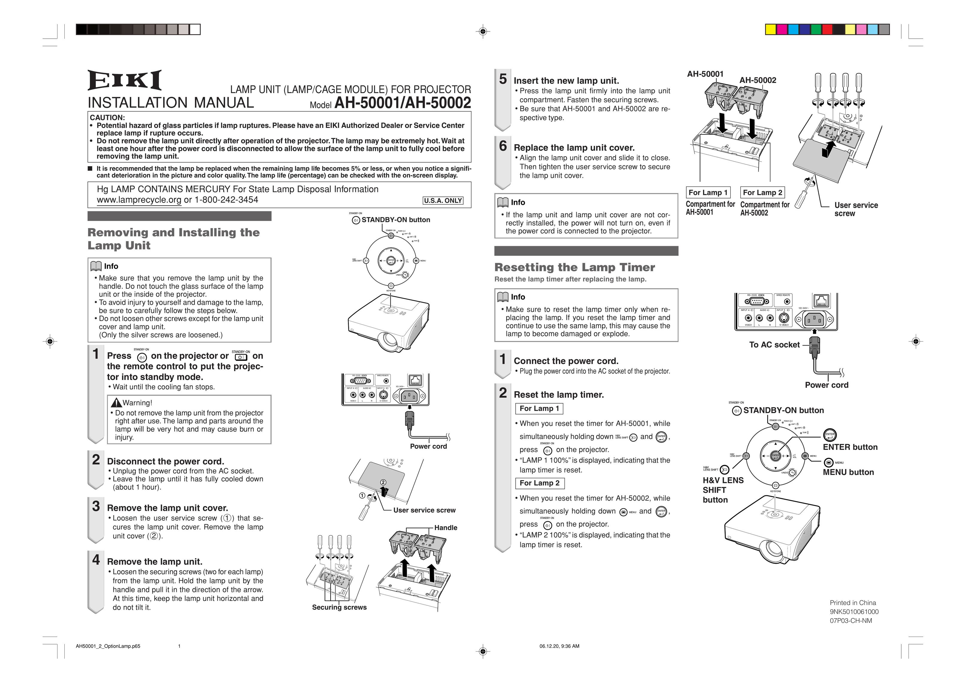 Eiki AH-50001 Projector User Manual
