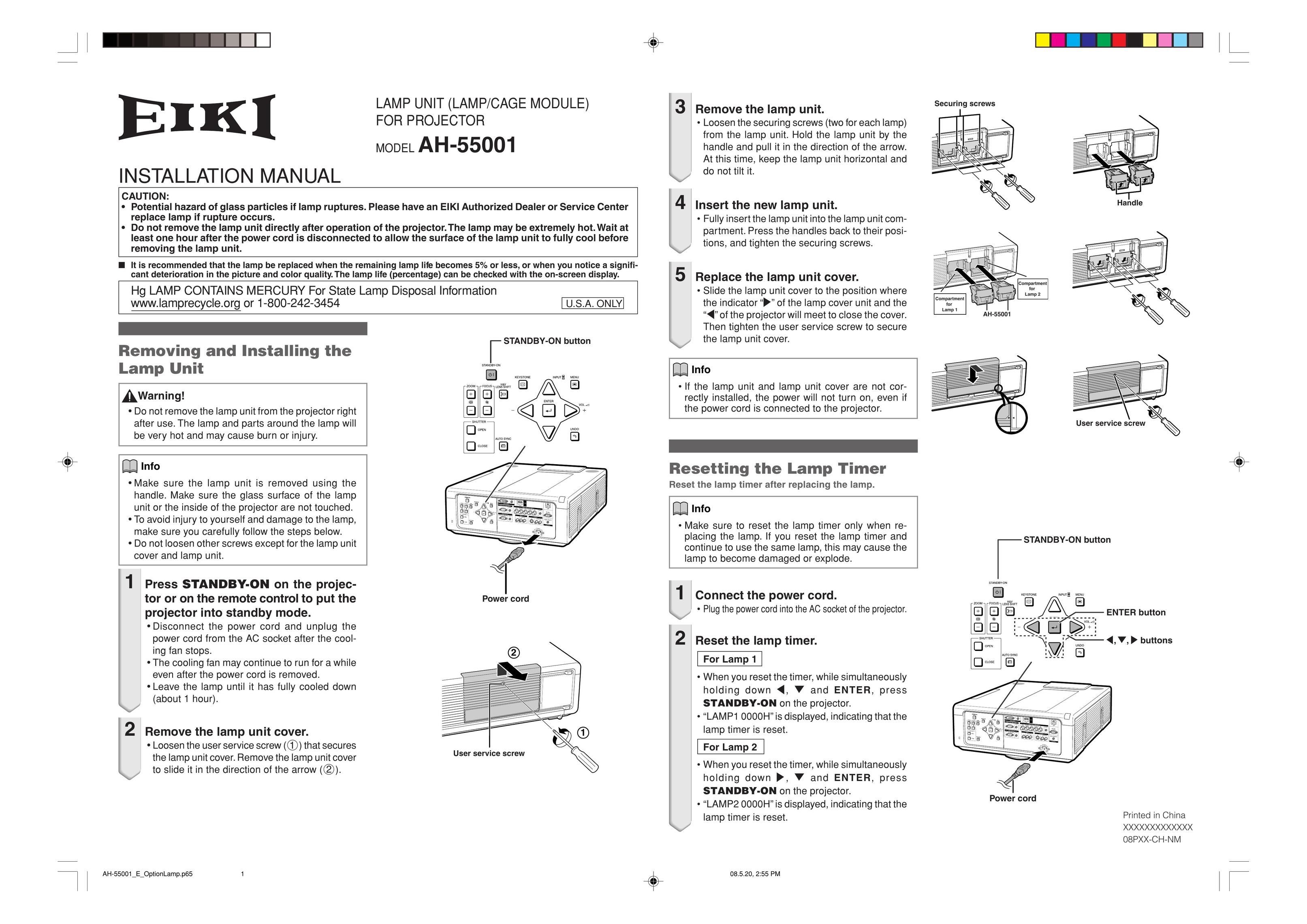 Eiki AH-55001 Projector User Manual