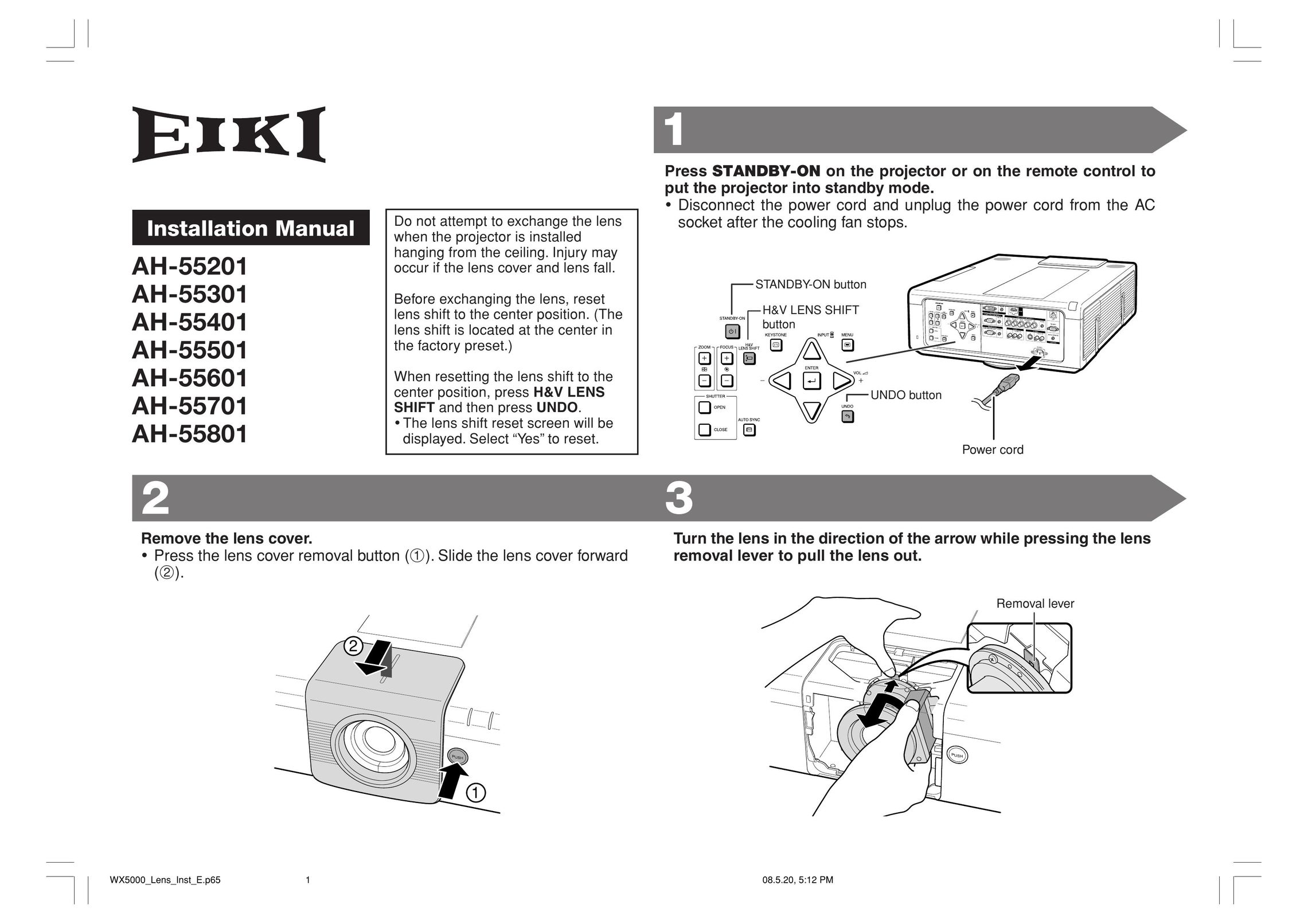 Eiki AH-55401 Projector User Manual