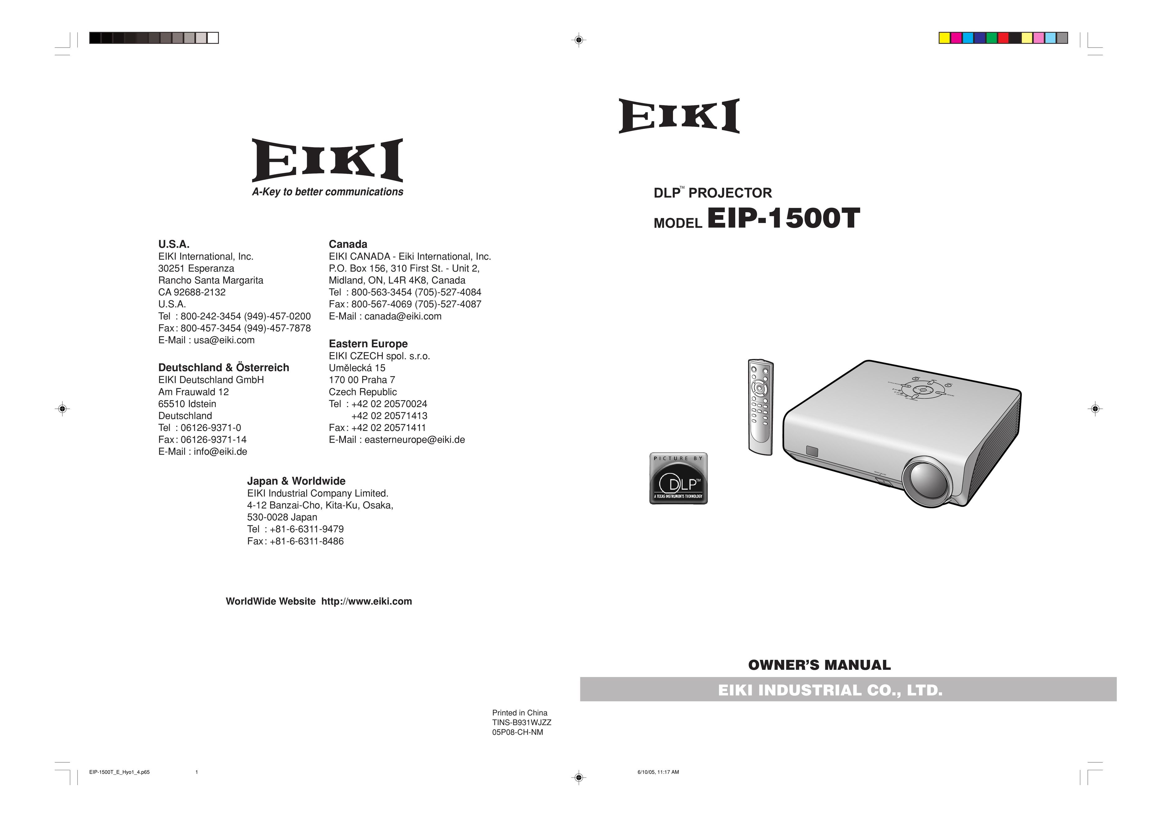 Eiki EIP-1500T Projector User Manual