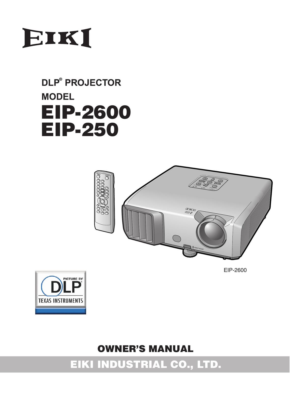Eiki EIP-2600 Projector User Manual
