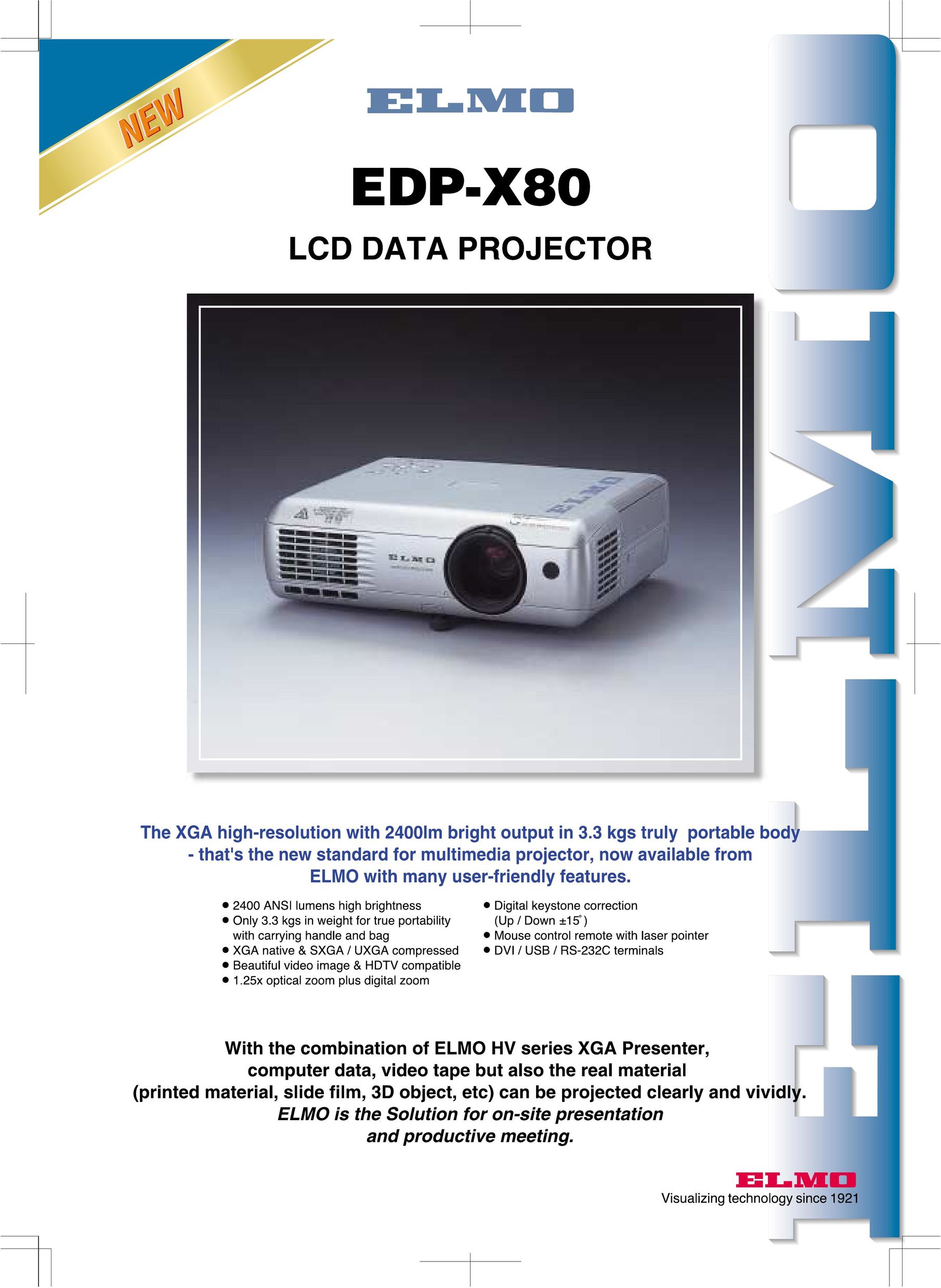 Elmo EDP-X80A4 Projector User Manual