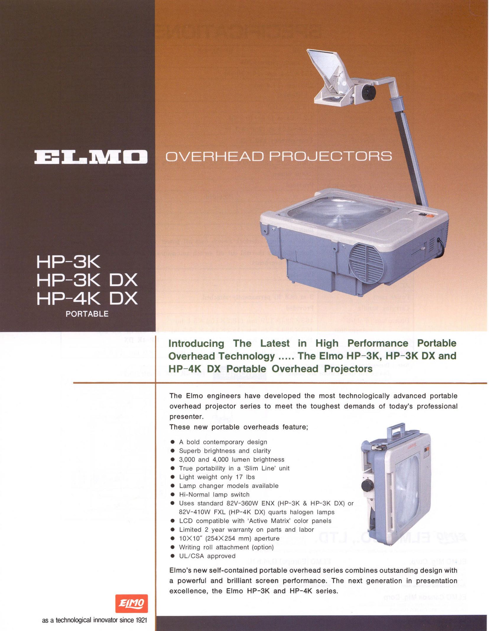 Elmo HP-3K DX Projector User Manual