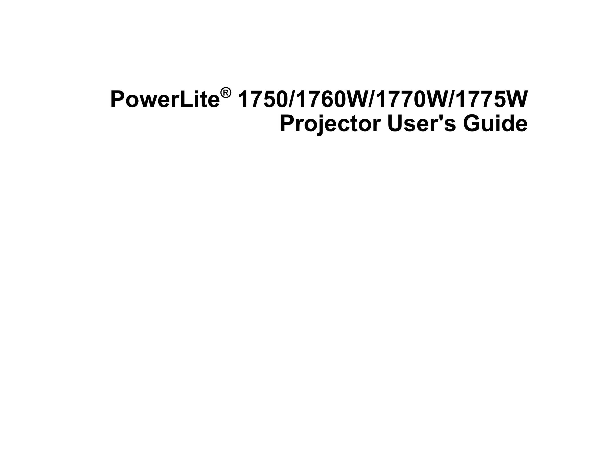 Epson 1760W Projector User Manual